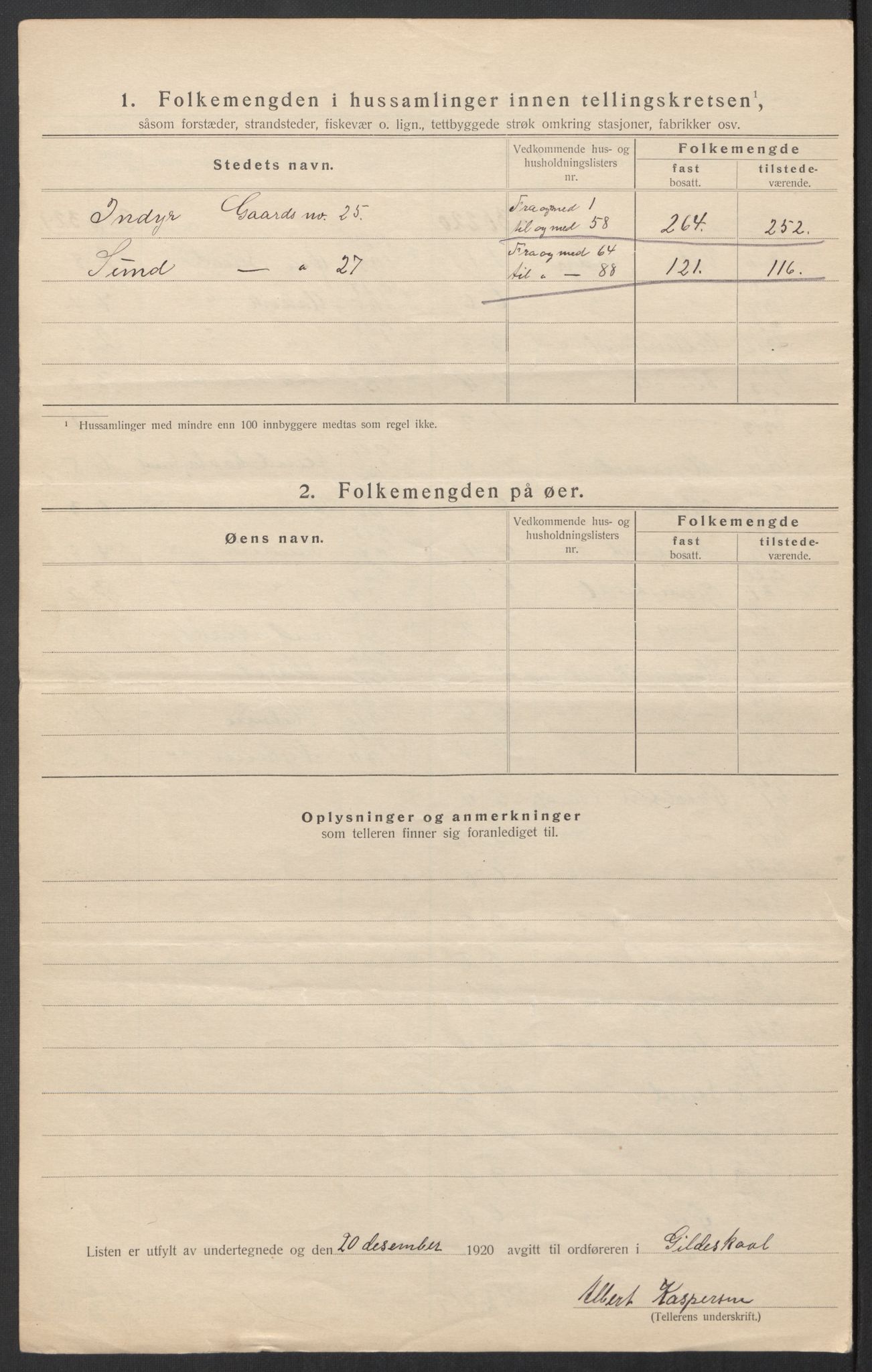 SAT, 1920 census for Gildeskål, 1920, p. 21