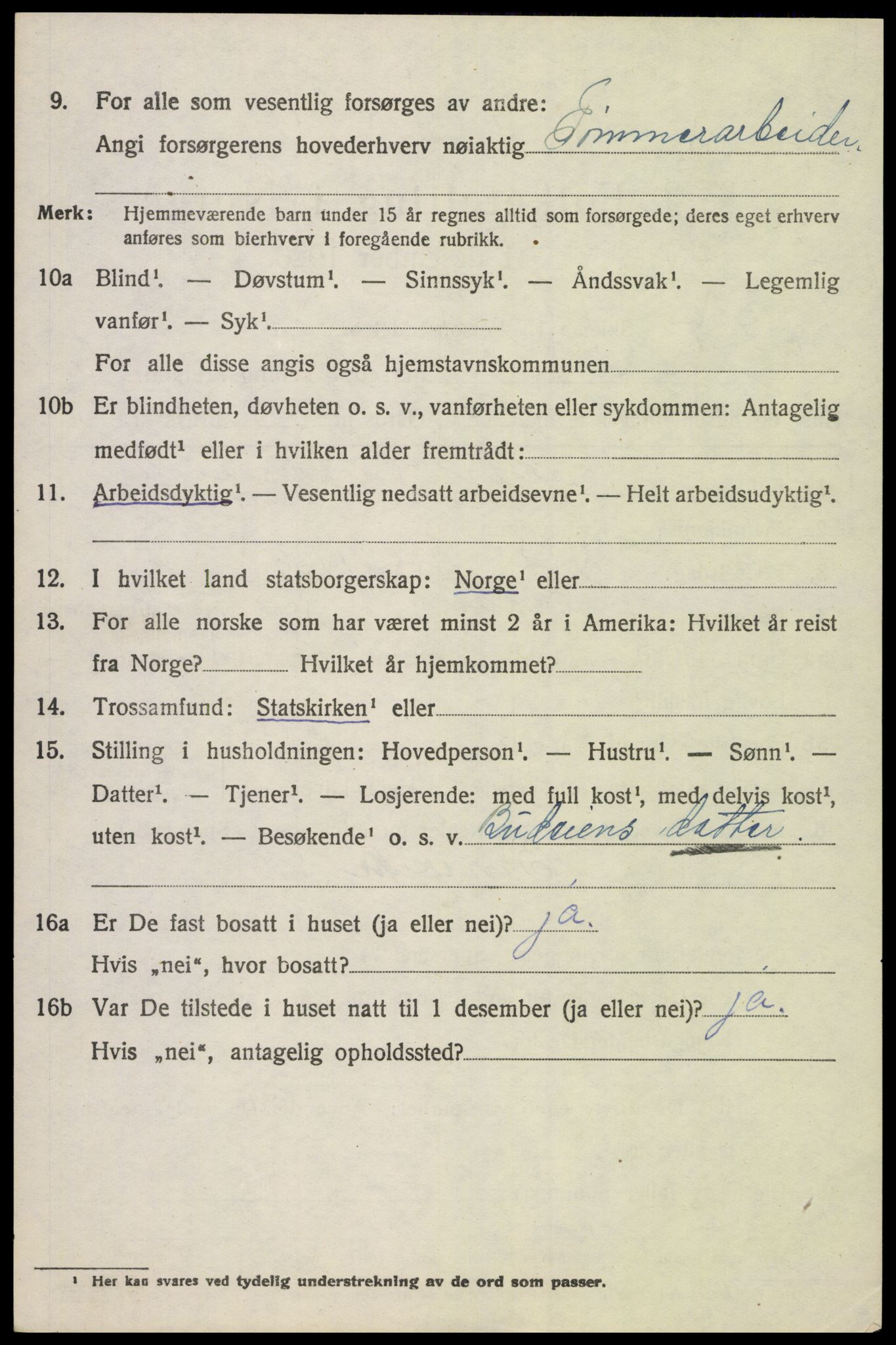 SAH, 1920 census for Fåberg, 1920, p. 2433