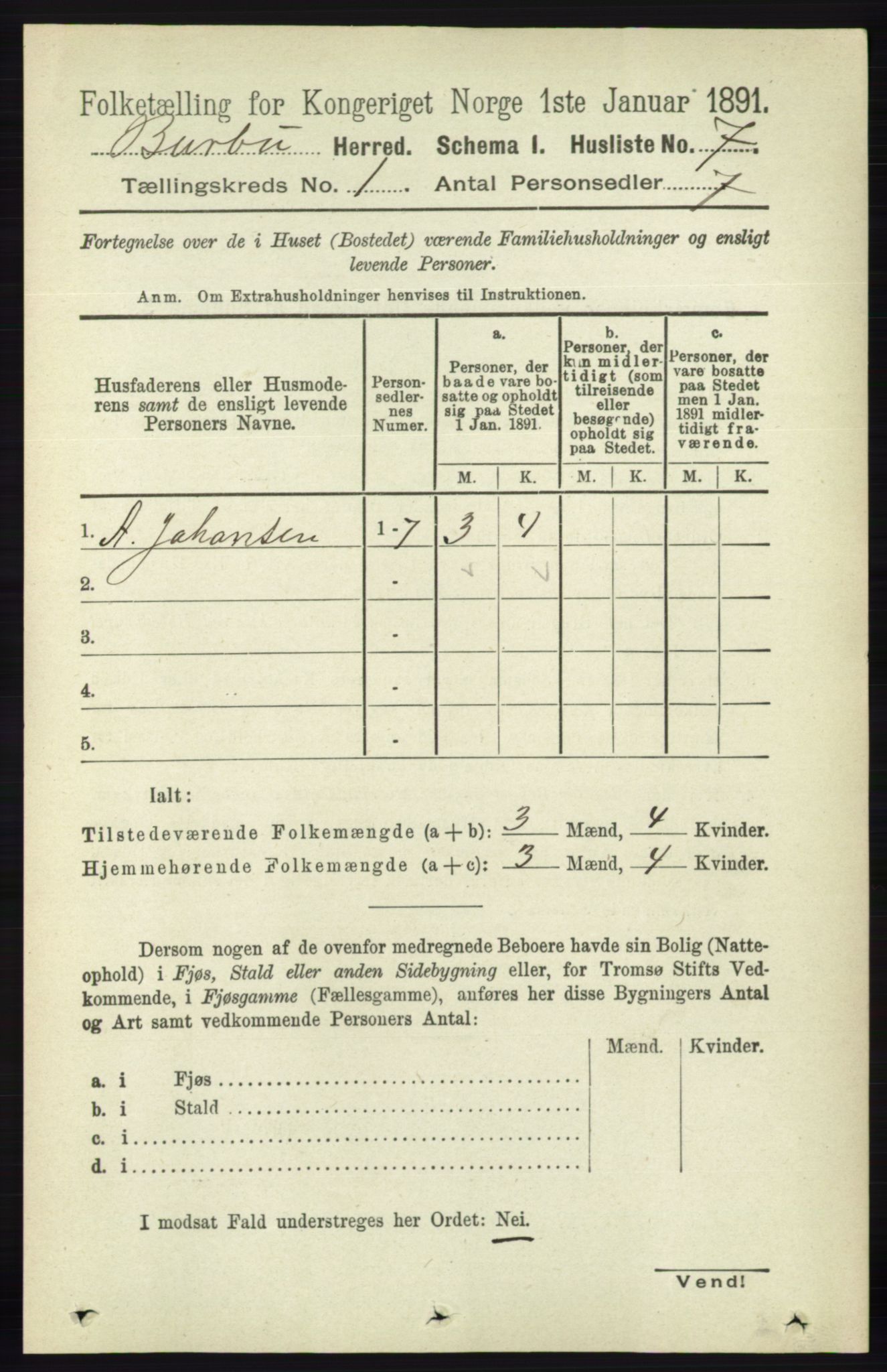 RA, 1891 census for 0990 Barbu, 1891, p. 38