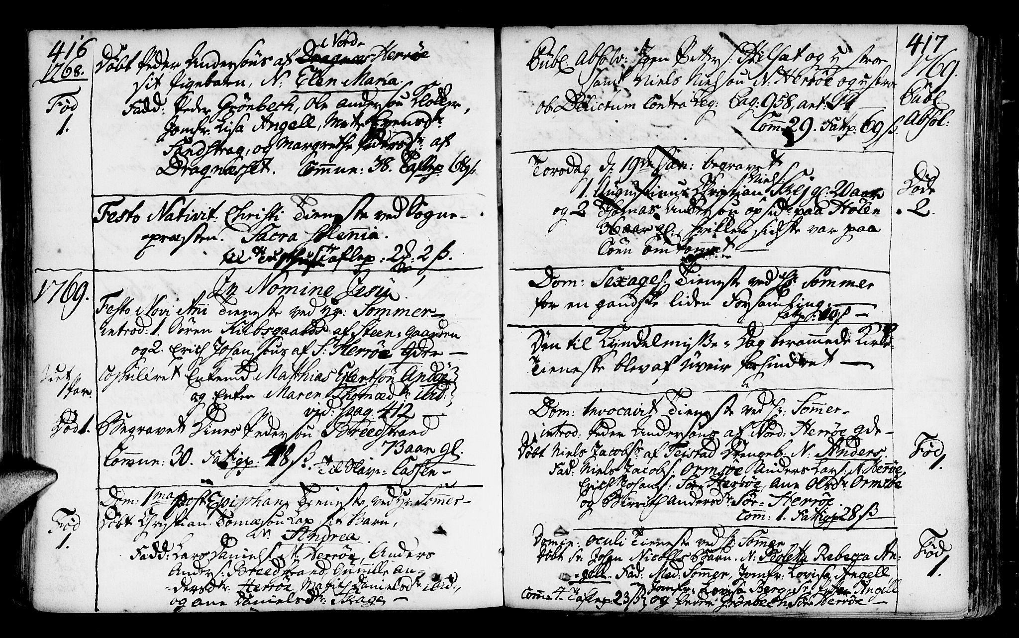 Ministerialprotokoller, klokkerbøker og fødselsregistre - Nordland, AV/SAT-A-1459/817/L0260: Parish register (official) no. 817A02 /2, 1768-1776, p. 416-417