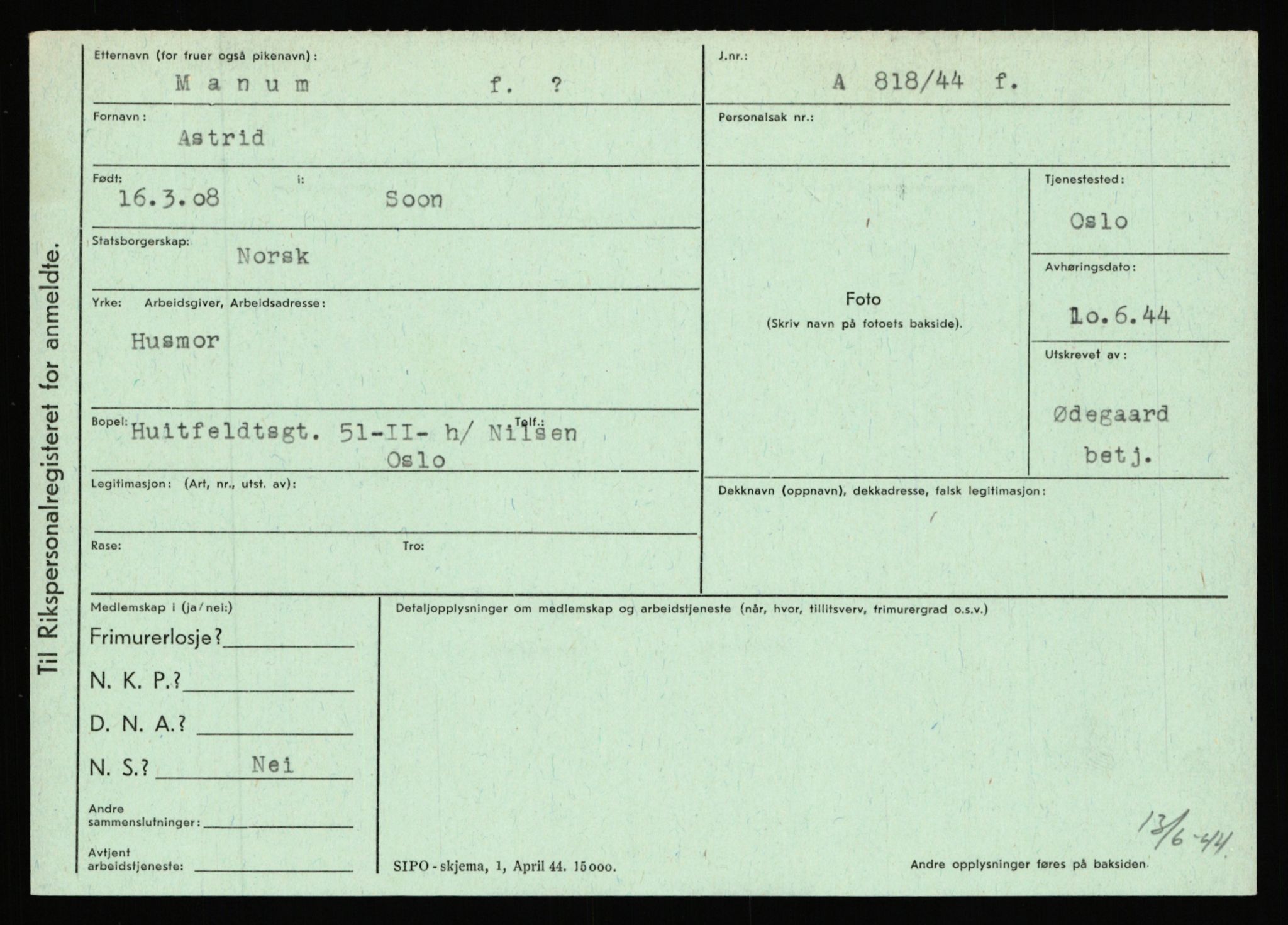 Statspolitiet - Hovedkontoret / Osloavdelingen, AV/RA-S-1329/C/Ca/L0010: Lind - Moksnes, 1943-1945, p. 2691