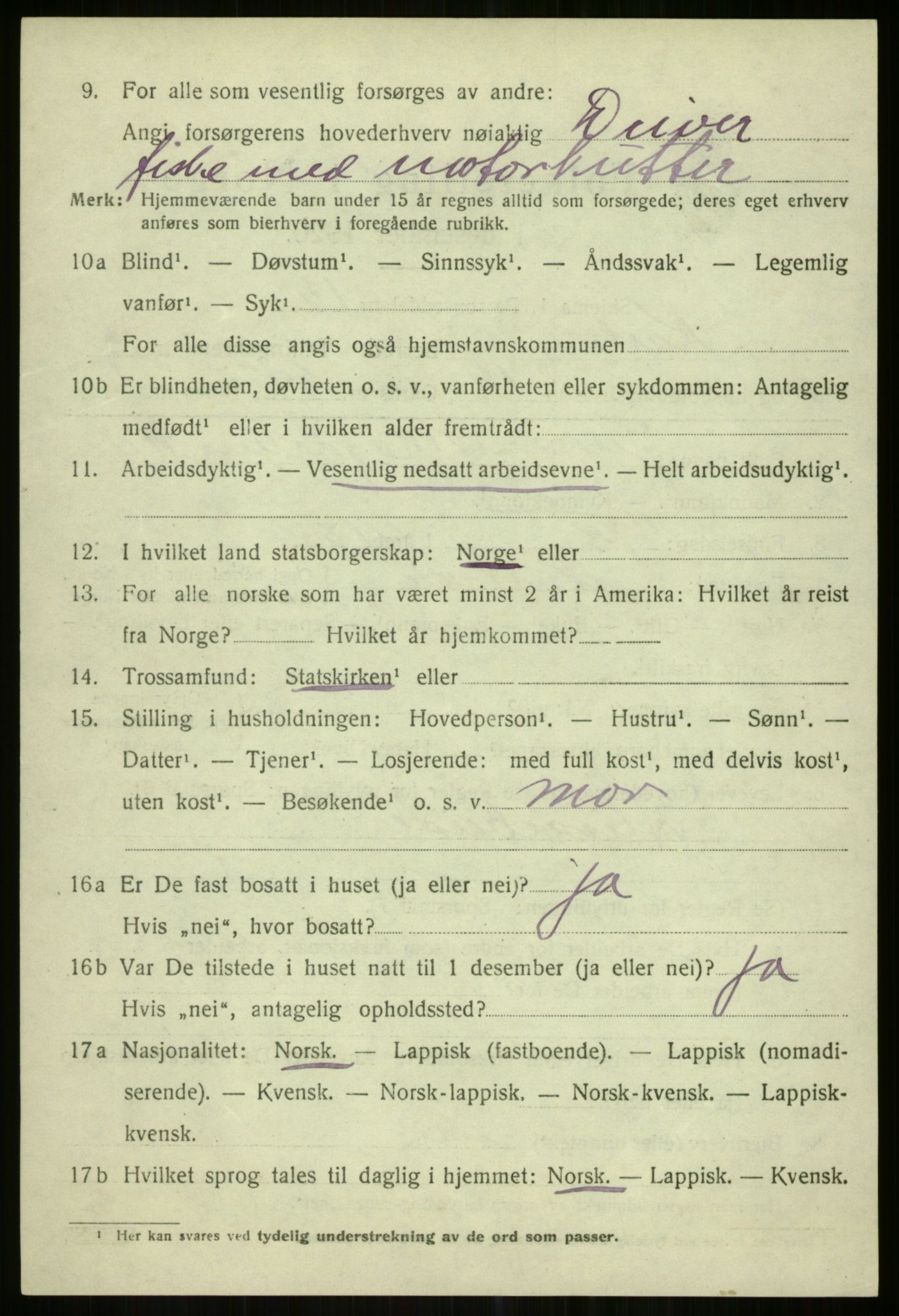 SATØ, 1920 census for Karlsøy, 1920, p. 4843