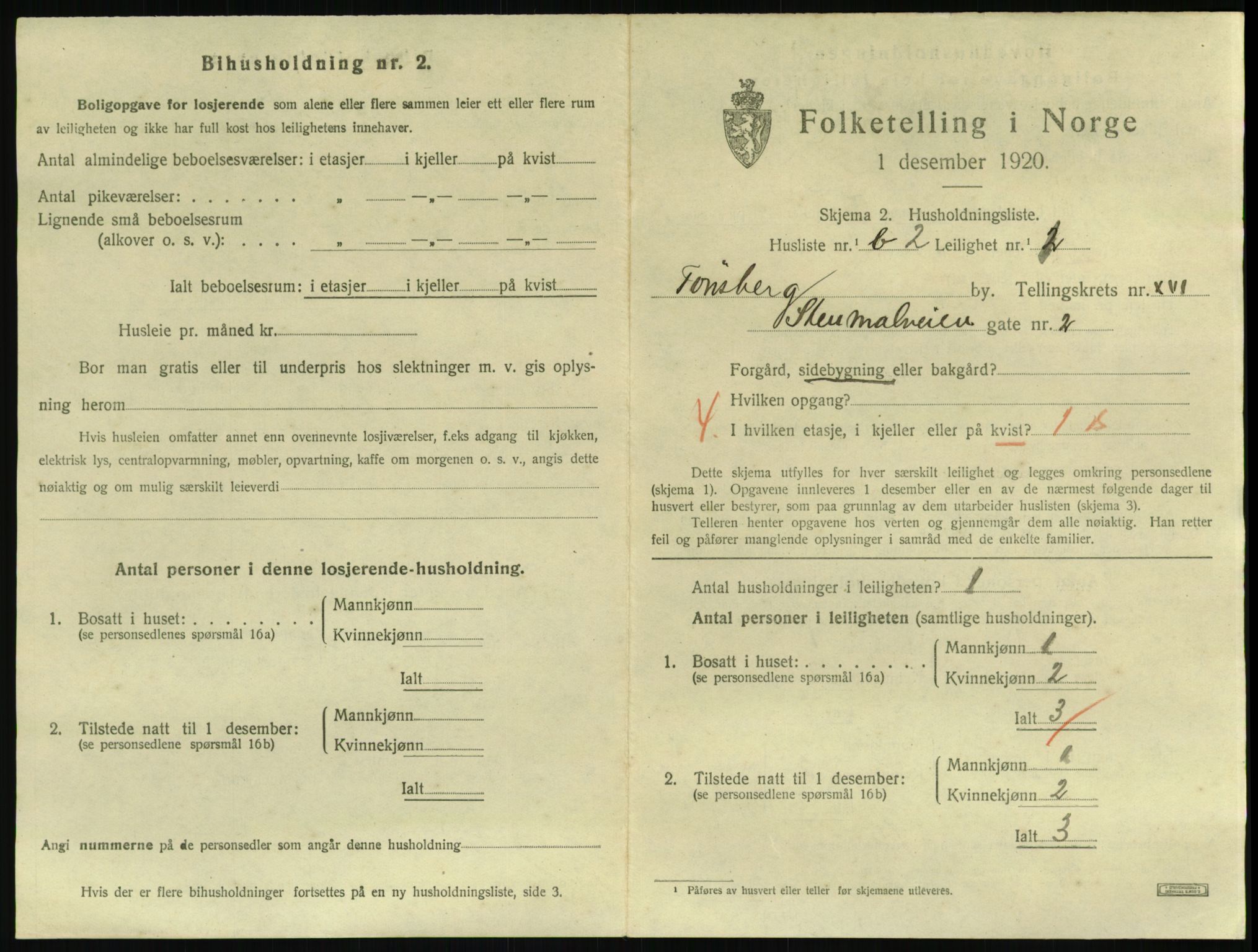 SAKO, 1920 census for Tønsberg, 1920, p. 6305