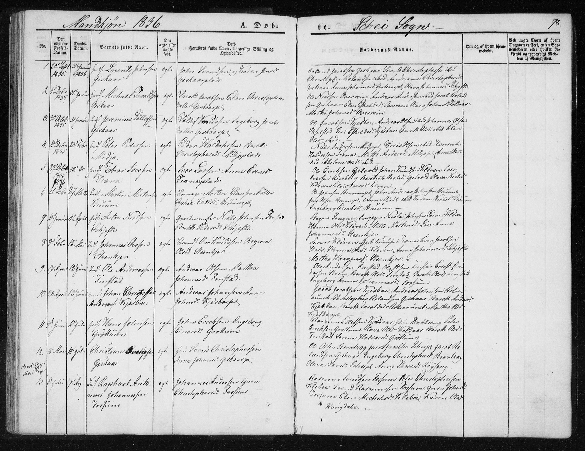 Ministerialprotokoller, klokkerbøker og fødselsregistre - Nord-Trøndelag, AV/SAT-A-1458/735/L0339: Parish register (official) no. 735A06 /2, 1836-1848, p. 78