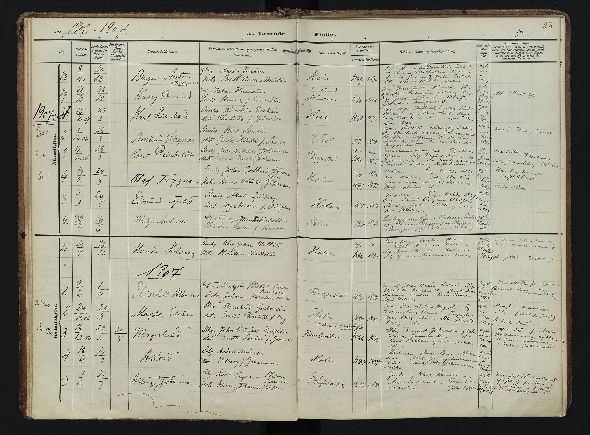 Borge prestekontor Kirkebøker, SAO/A-10903/F/Fb/L0004: Parish register (official) no. II 4, 1902-1914, p. 25