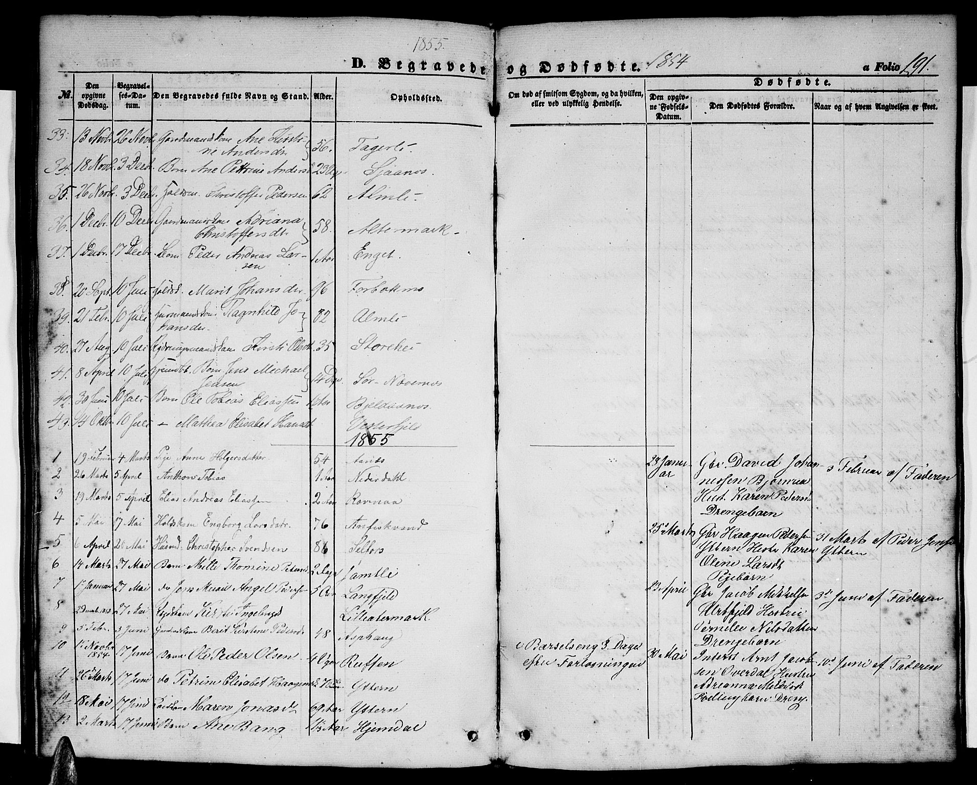 Ministerialprotokoller, klokkerbøker og fødselsregistre - Nordland, AV/SAT-A-1459/827/L0414: Parish register (copy) no. 827C03, 1853-1865, p. 191