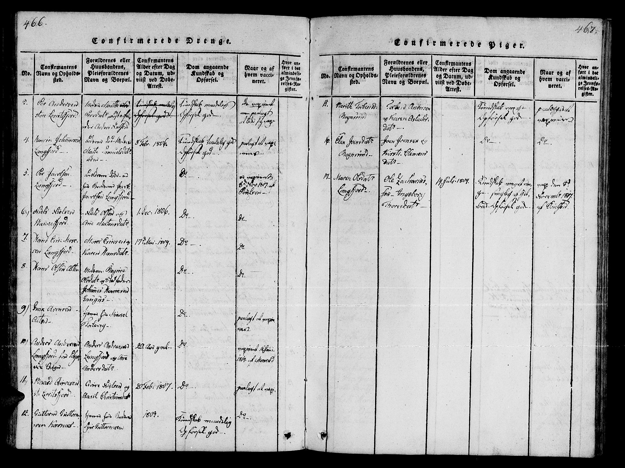 Talvik sokneprestkontor, SATØ/S-1337/H/Ha/L0008kirke: Parish register (official) no. 8, 1821-1837, p. 466-467