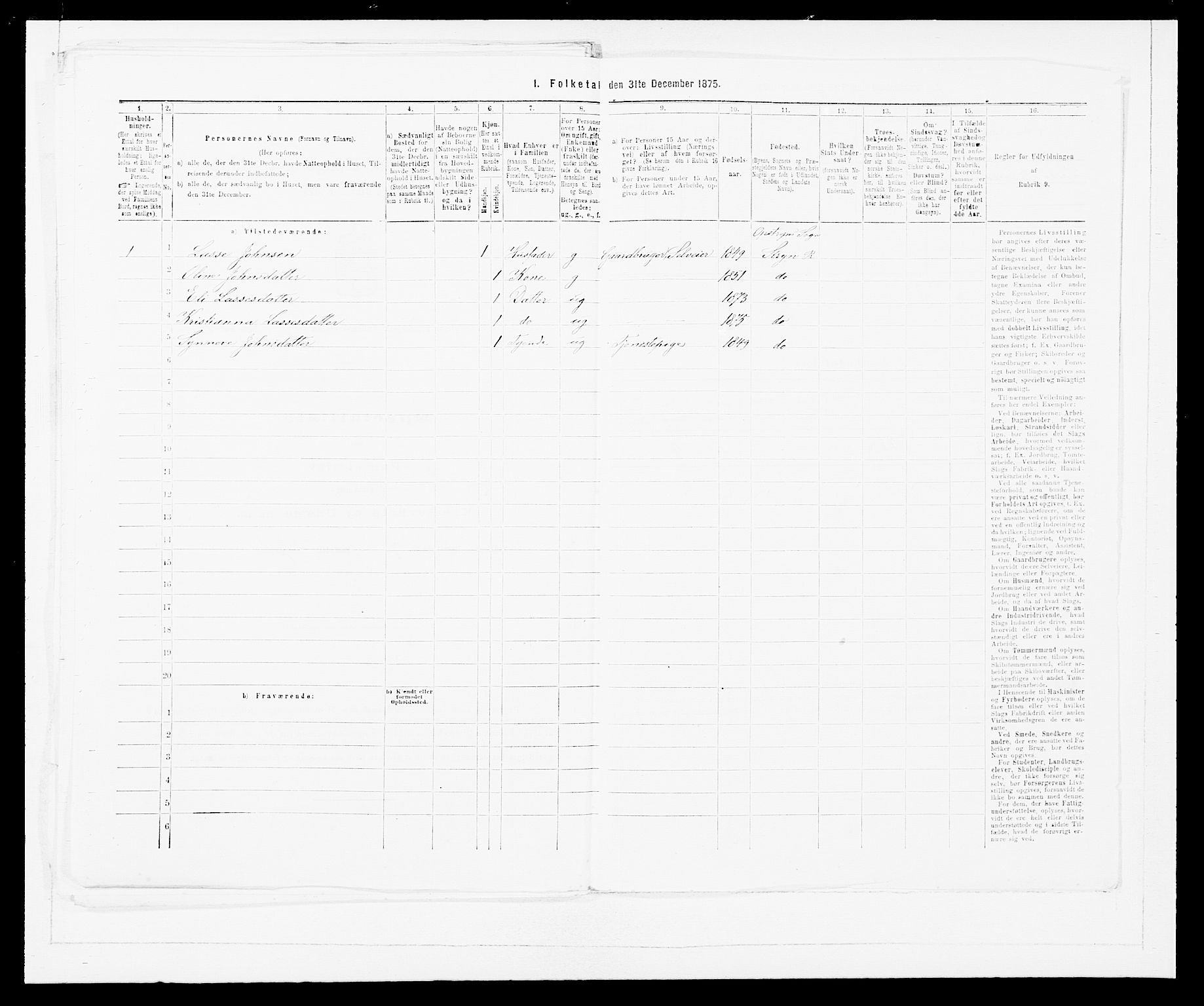 SAB, 1875 Census for 1448P Stryn, 1875, p. 642