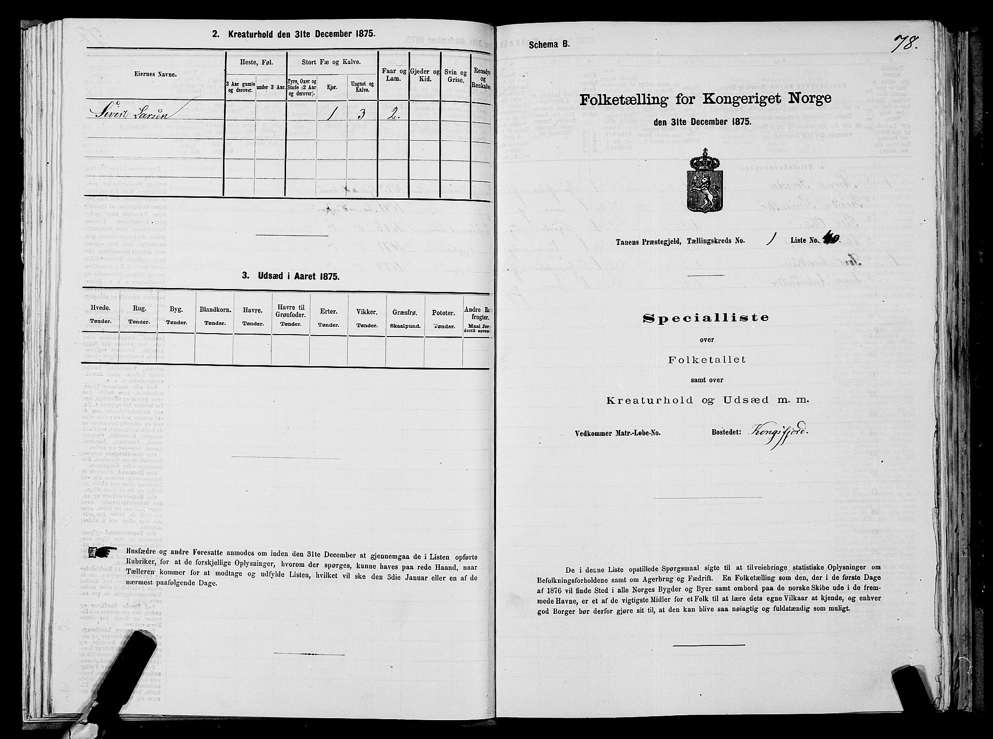 SATØ, 1875 census for 2025P Tana, 1875, p. 1078