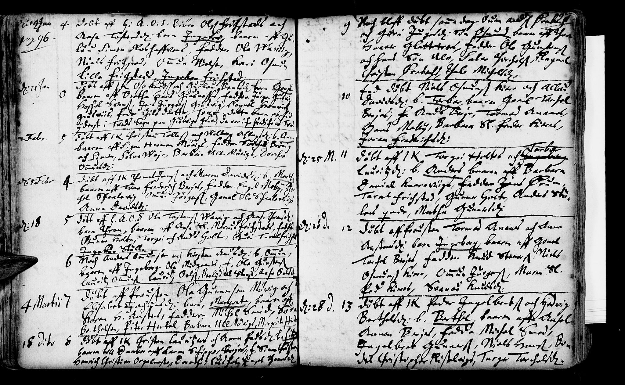 Oddernes sokneprestkontor, SAK/1111-0033/F/Fa/Faa/L0001: Parish register (official) no. A 1, 1692-1718, p. 96-97