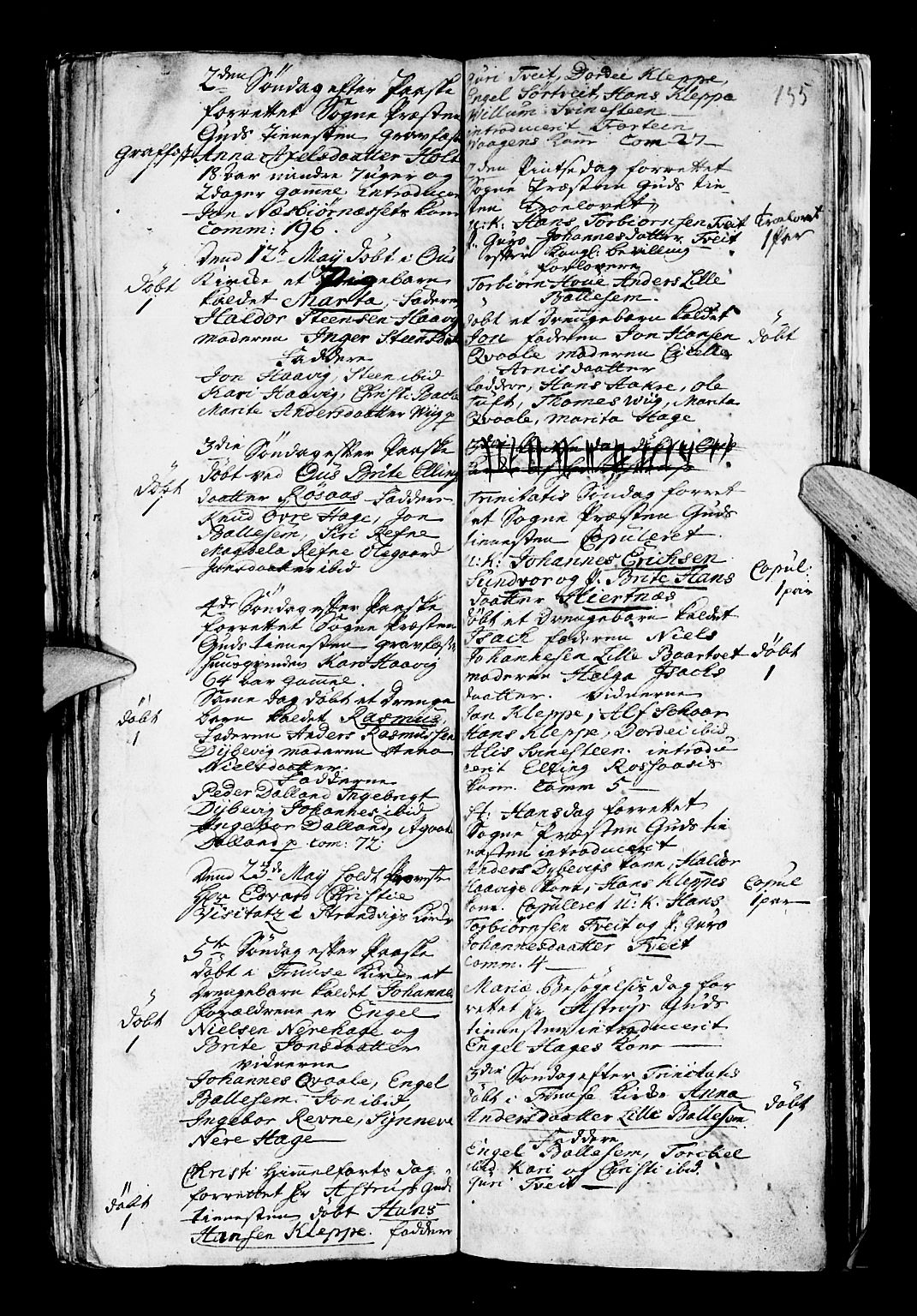 Os sokneprestembete, AV/SAB-A-99929: Parish register (official) no. A 5, 1669-1760, p. 155