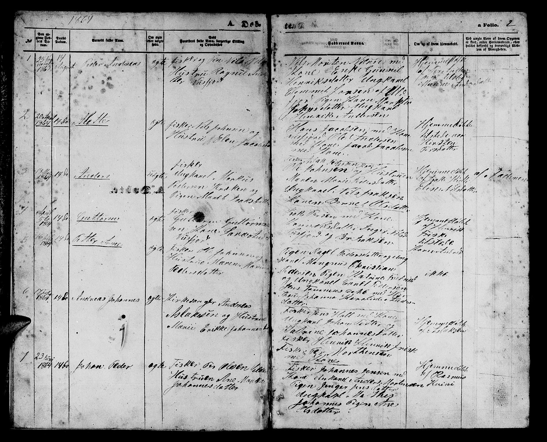 Loppa sokneprestkontor, SATØ/S-1339/H/Hb/L0004klokker: Parish register (copy) no. 4, 1864-1880, p. 2
