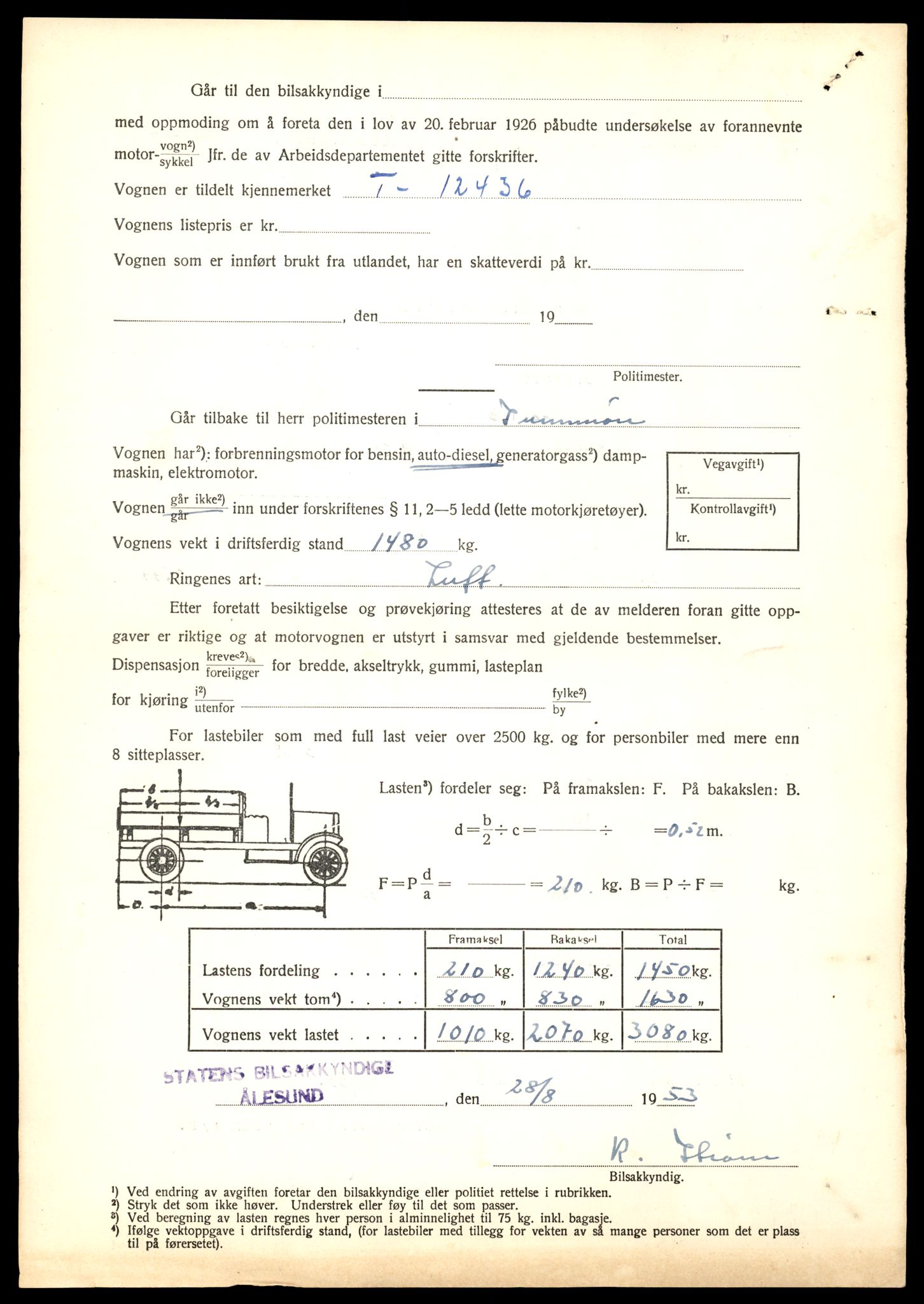 Møre og Romsdal vegkontor - Ålesund trafikkstasjon, AV/SAT-A-4099/F/Fe/L0033: Registreringskort for kjøretøy T 12151 - T 12474, 1927-1998, p. 3280