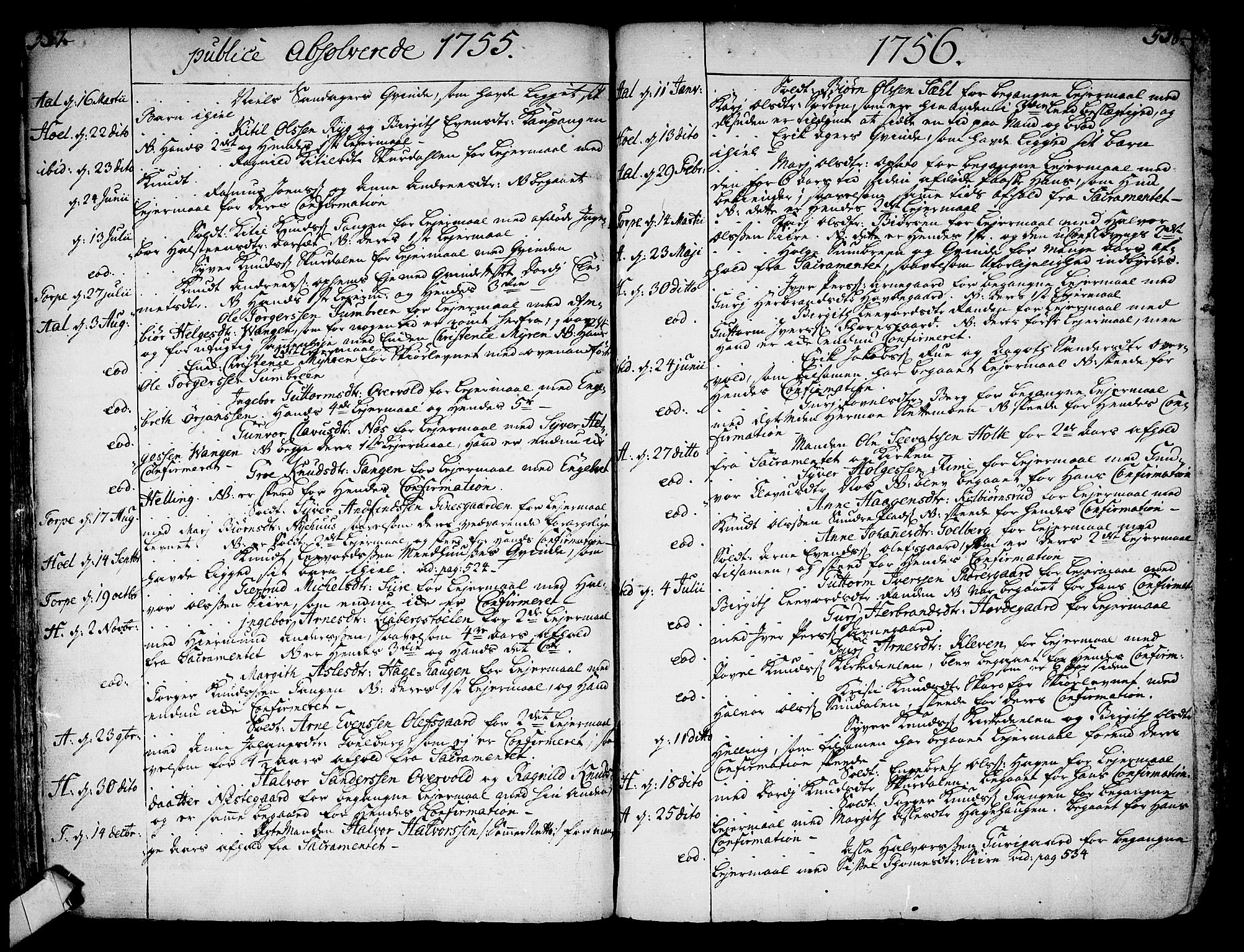 Ål kirkebøker, SAKO/A-249/F/Fa/L0001: Parish register (official) no. I 1, 1744-1769, p. 537-538