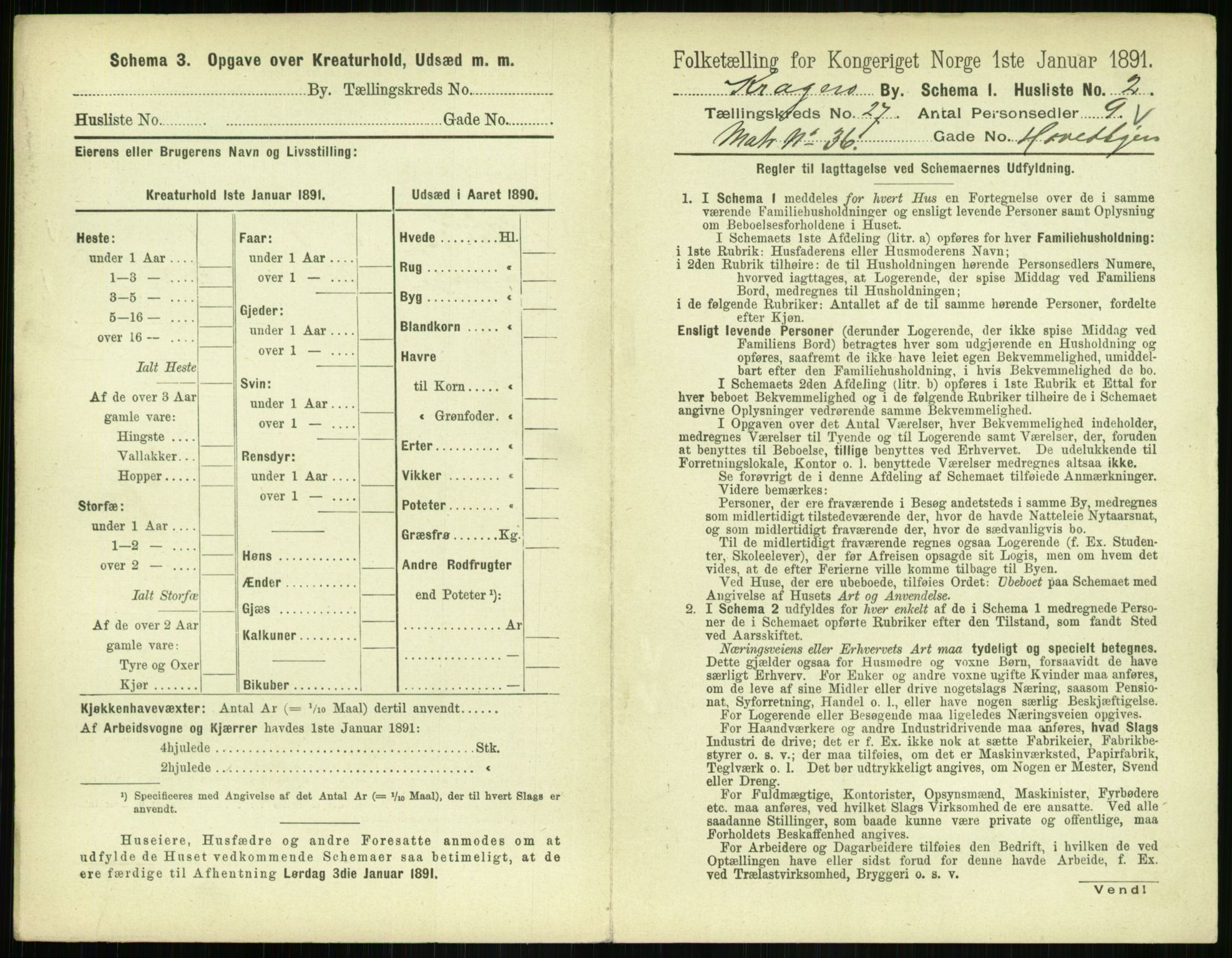 RA, 1891 census for 0801 Kragerø, 1891, p. 988