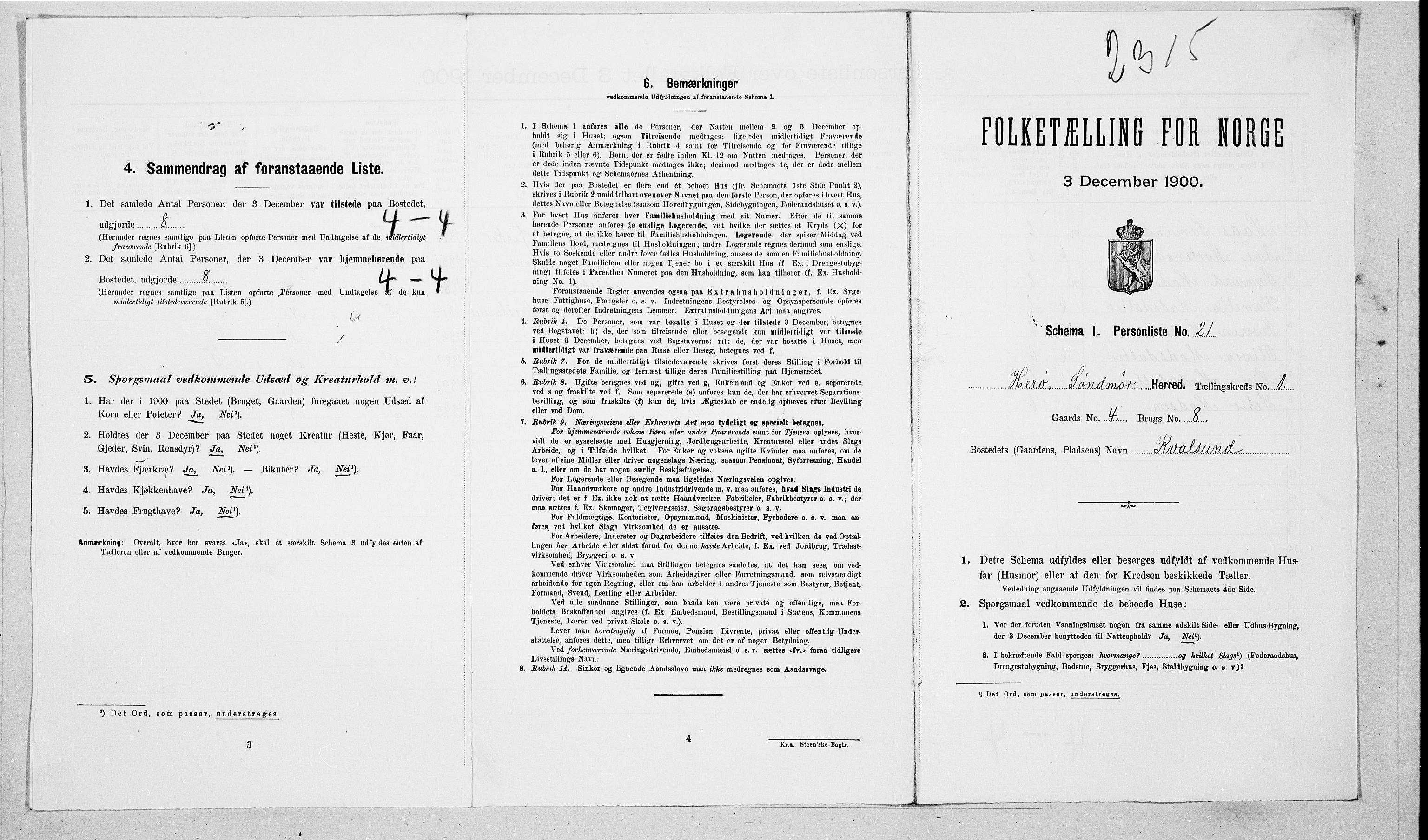 SAT, 1900 census for Herøy, 1900, p. 124