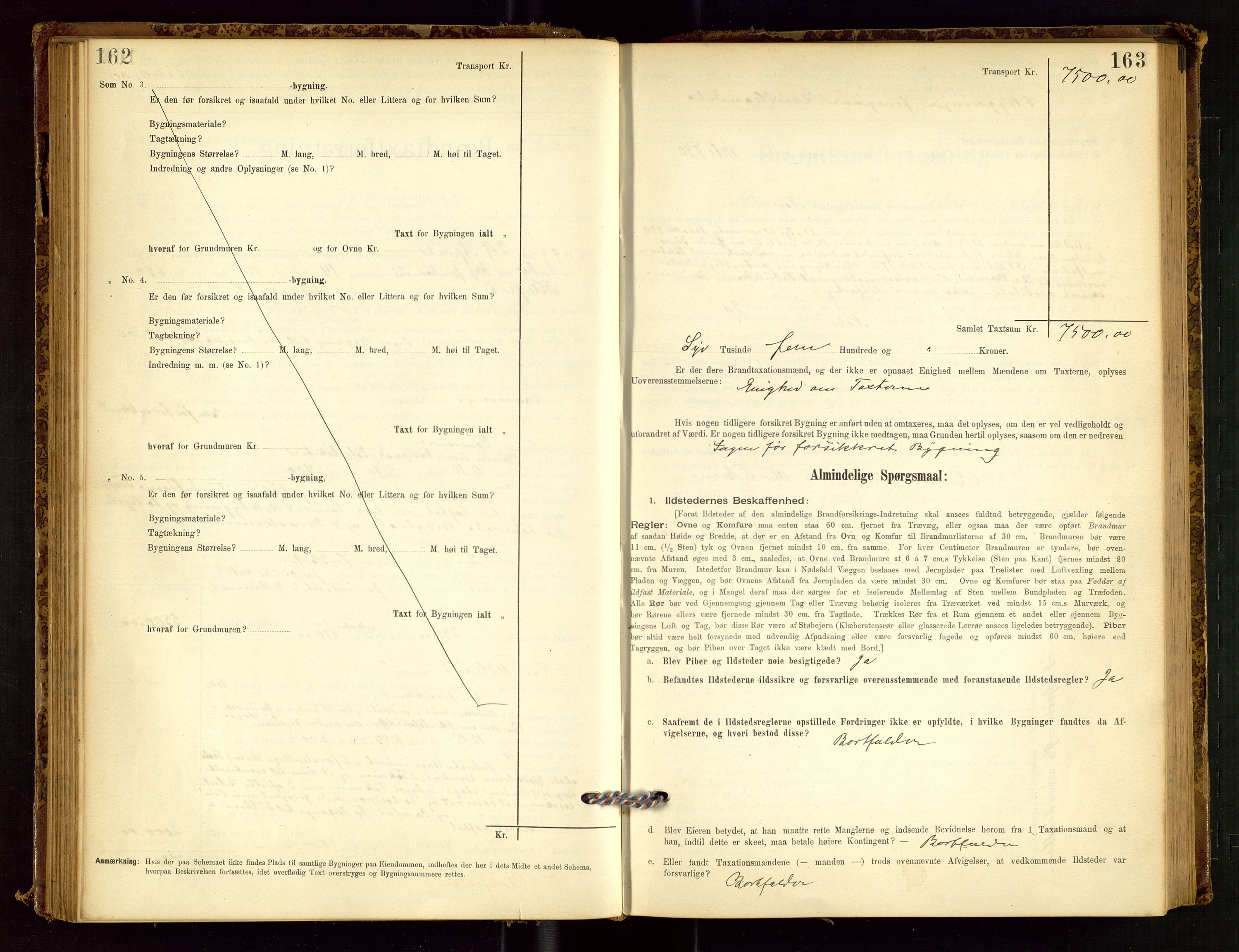 Klepp lensmannskontor, SAST/A-100163/Goc/L0001: "Brandtaxationsprotokol" m/register, 1895-1898, p. 162-163