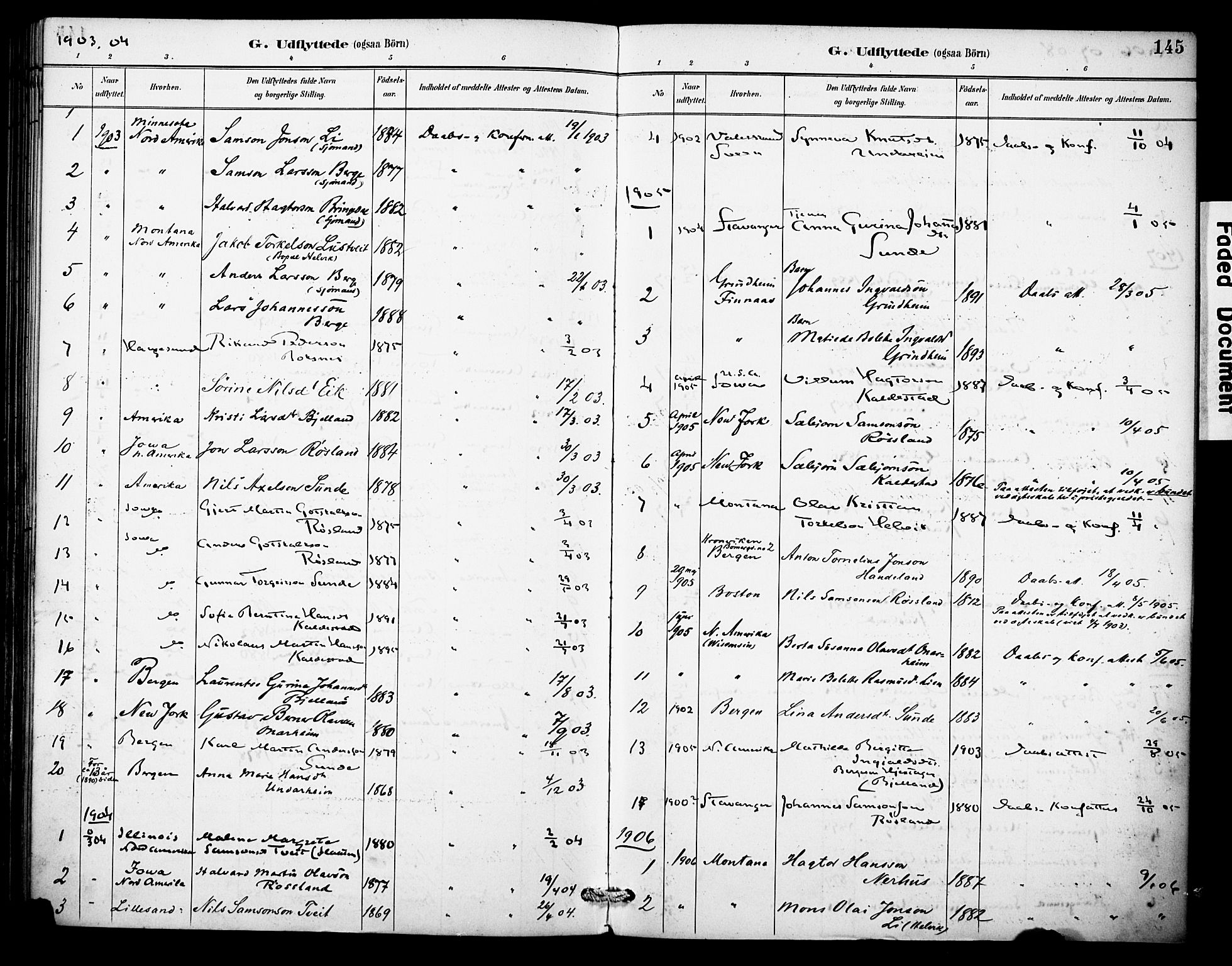 Kvinnherad sokneprestembete, AV/SAB-A-76401/H/Haa: Parish register (official) no. D 1, 1887-1910, p. 145