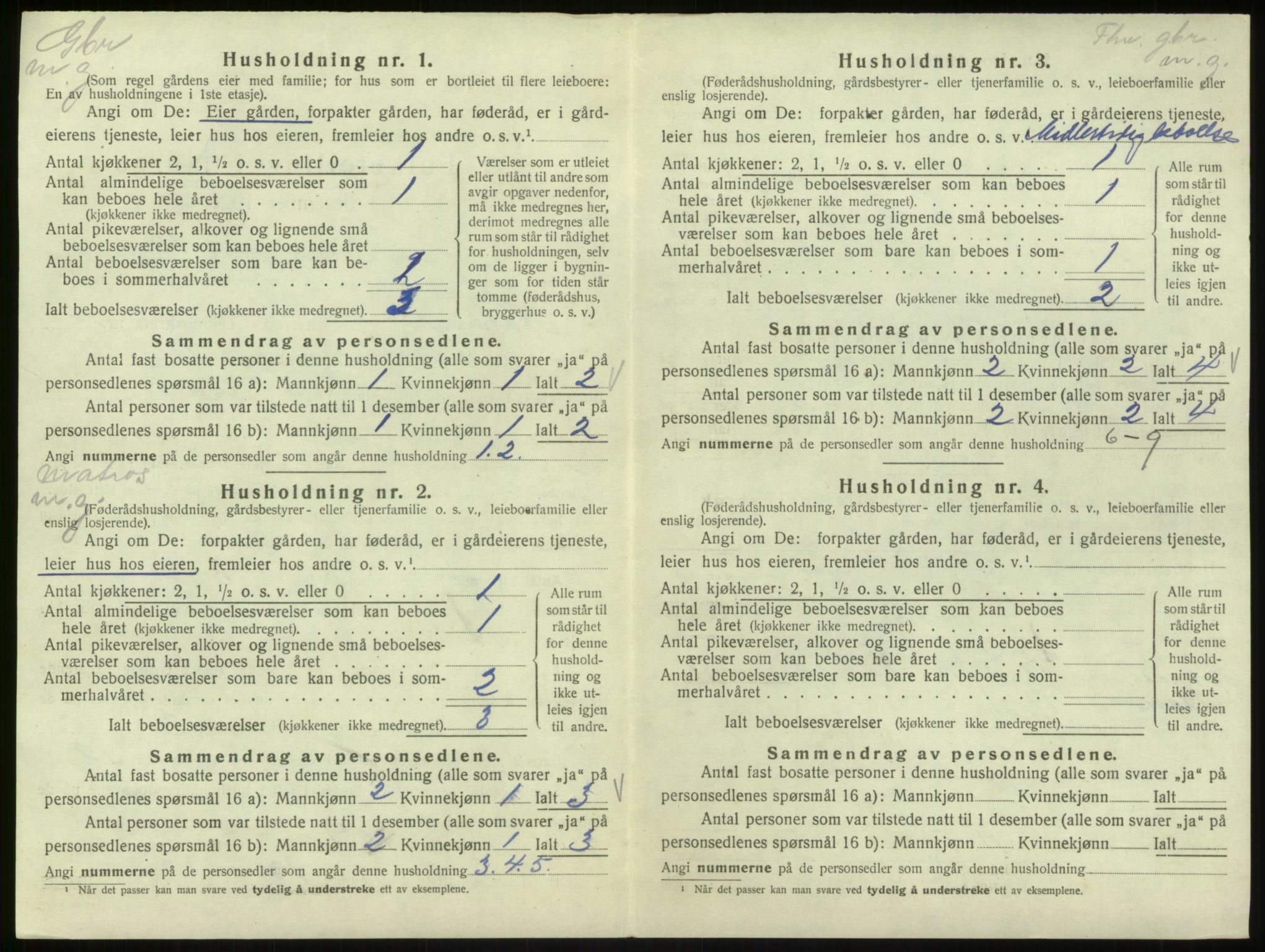 SAB, 1920 census for Hosanger, 1920, p. 663