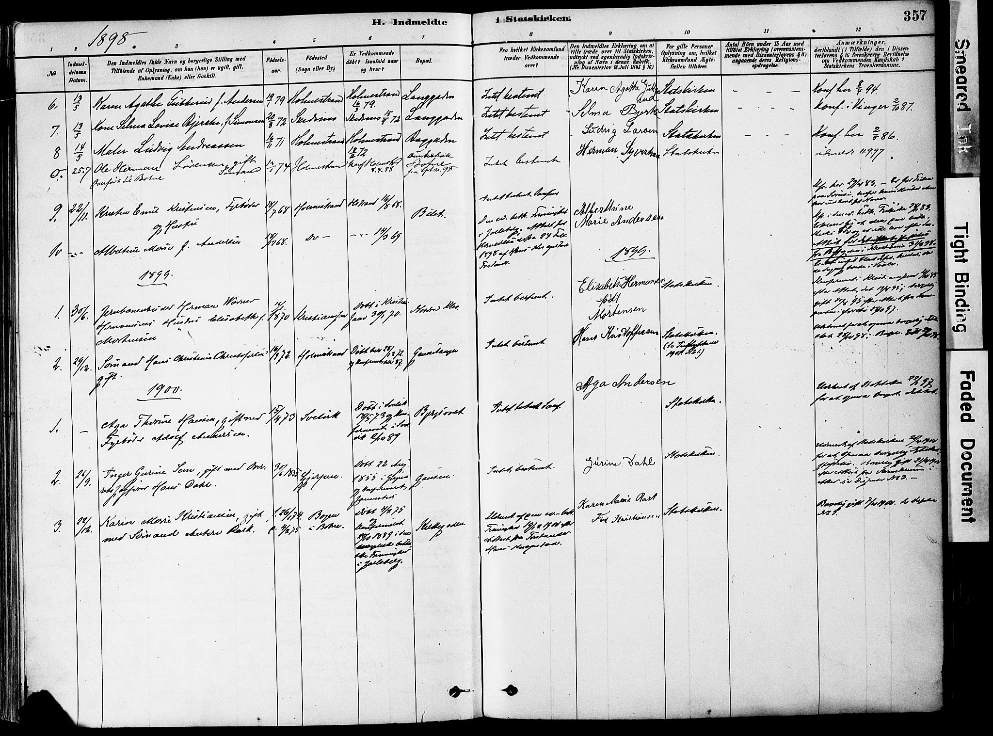 Holmestrand kirkebøker, AV/SAKO-A-346/F/Fa/L0004: Parish register (official) no. 4, 1880-1901, p. 357