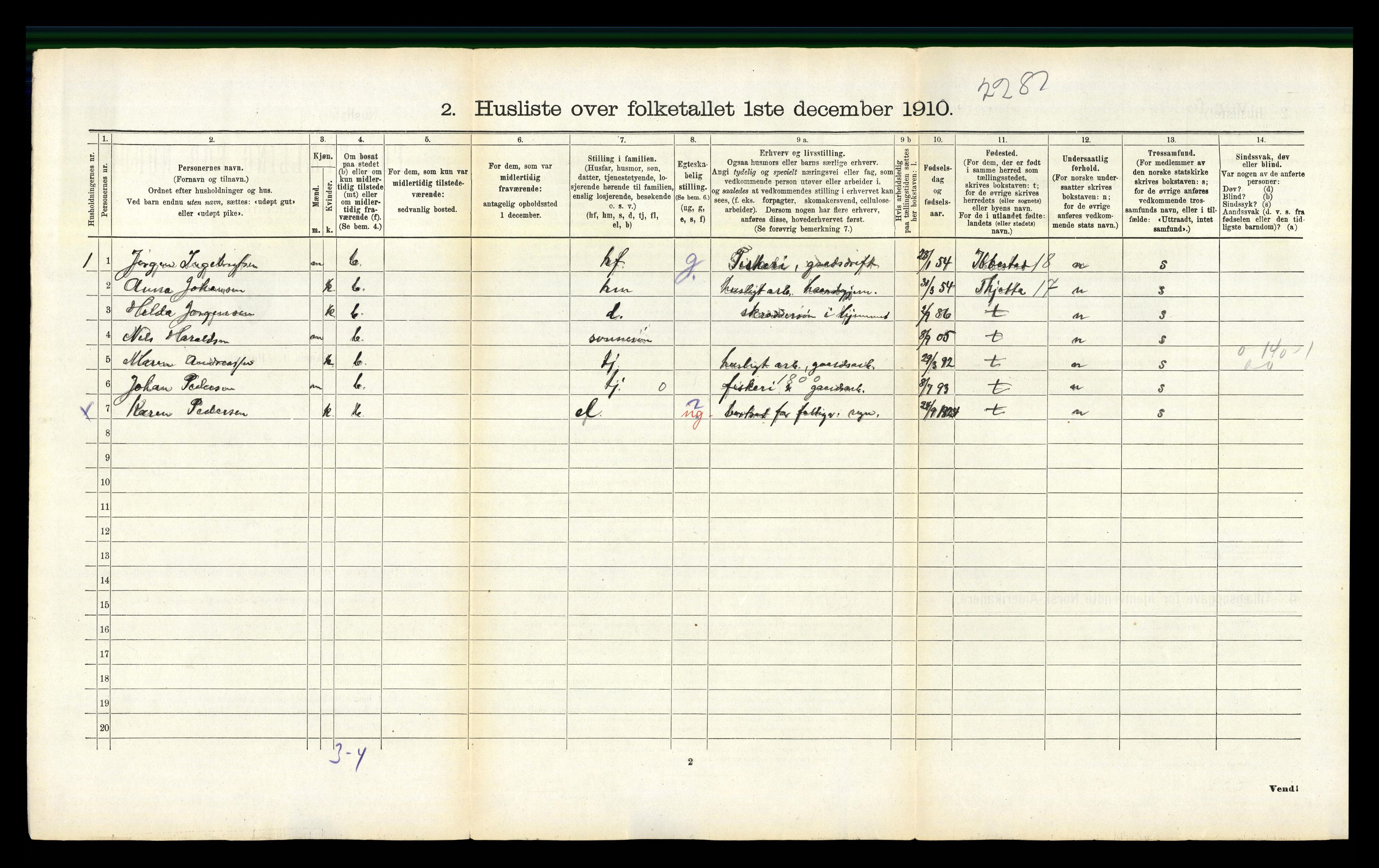 RA, 1910 census for Herøy, 1910, p. 308