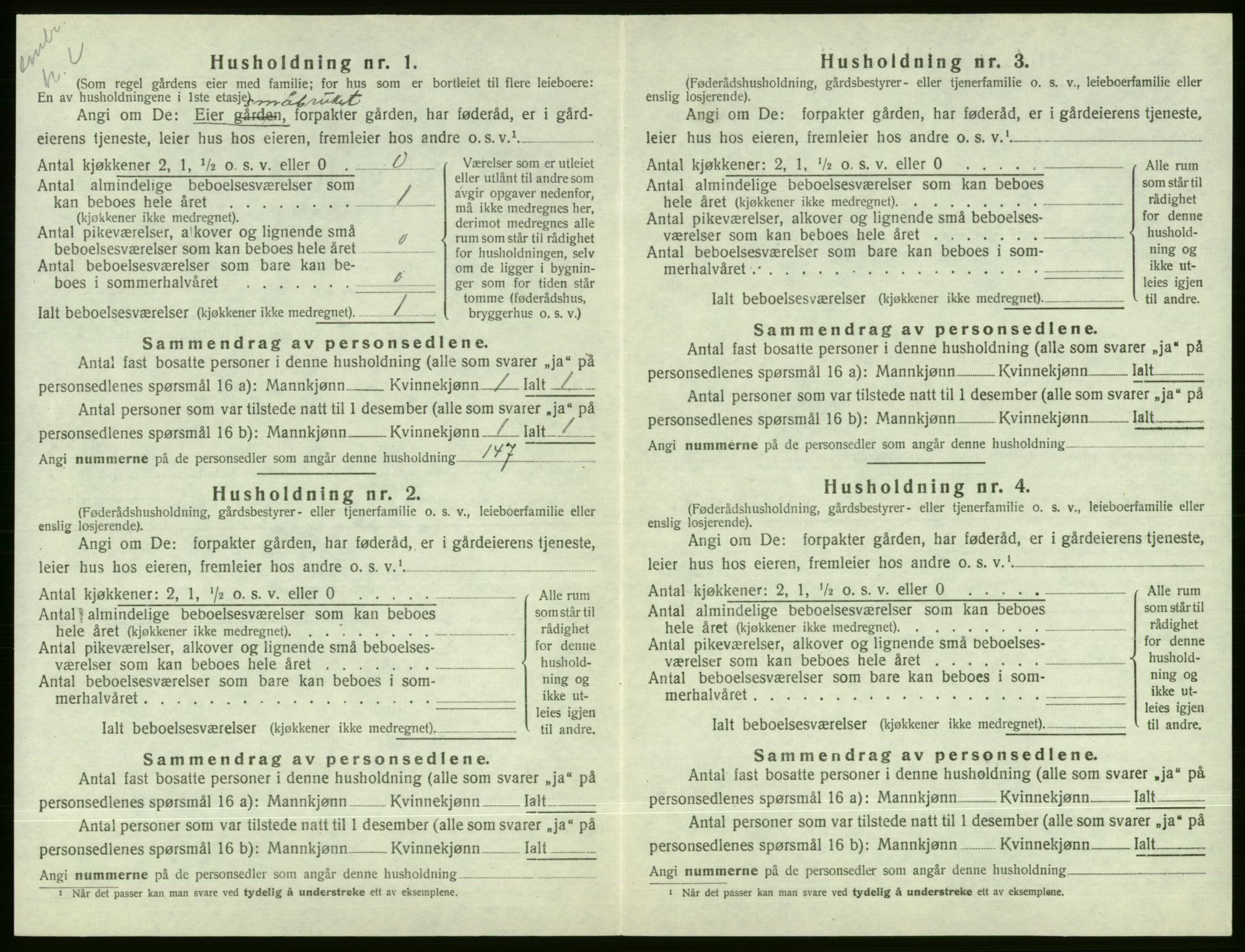 SAB, 1920 census for Voss, 1920, p. 1674