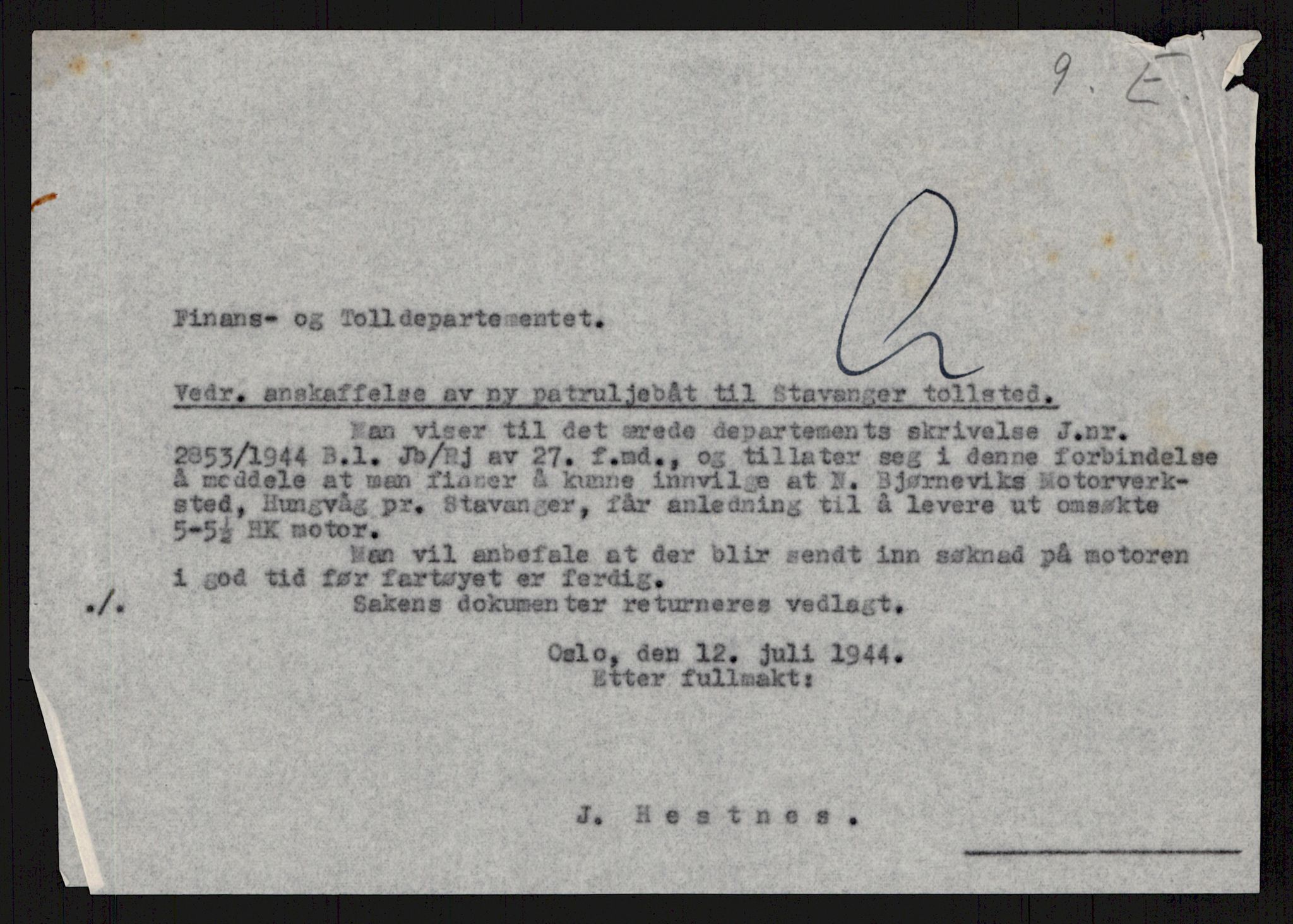 Direktoratet for industriforsyning, Sekretariatet, AV/RA-S-4153/D/Df/L0055: 9. Metallkontoret, 1940-1945, p. 261