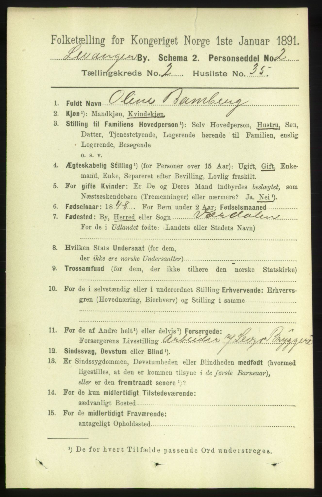 RA, 1891 census for 1701 Levanger, 1891, p. 762