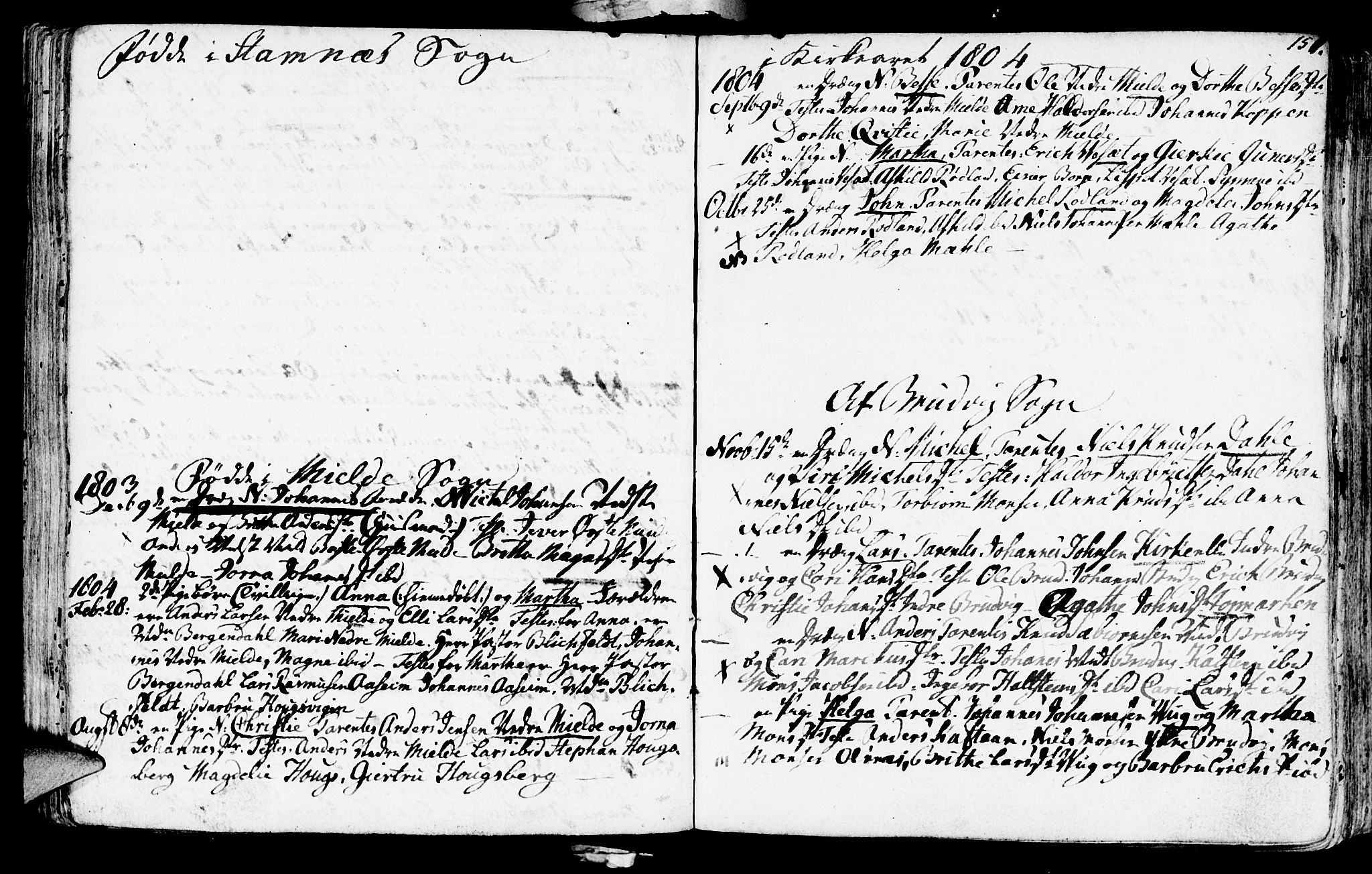 Haus sokneprestembete, AV/SAB-A-75601/H/Haa: Parish register (official) no. A 11, 1796-1816, p. 151