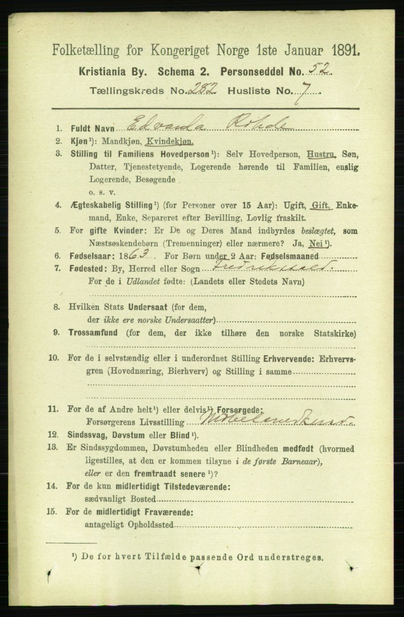 RA, 1891 census for 0301 Kristiania, 1891, p. 171794