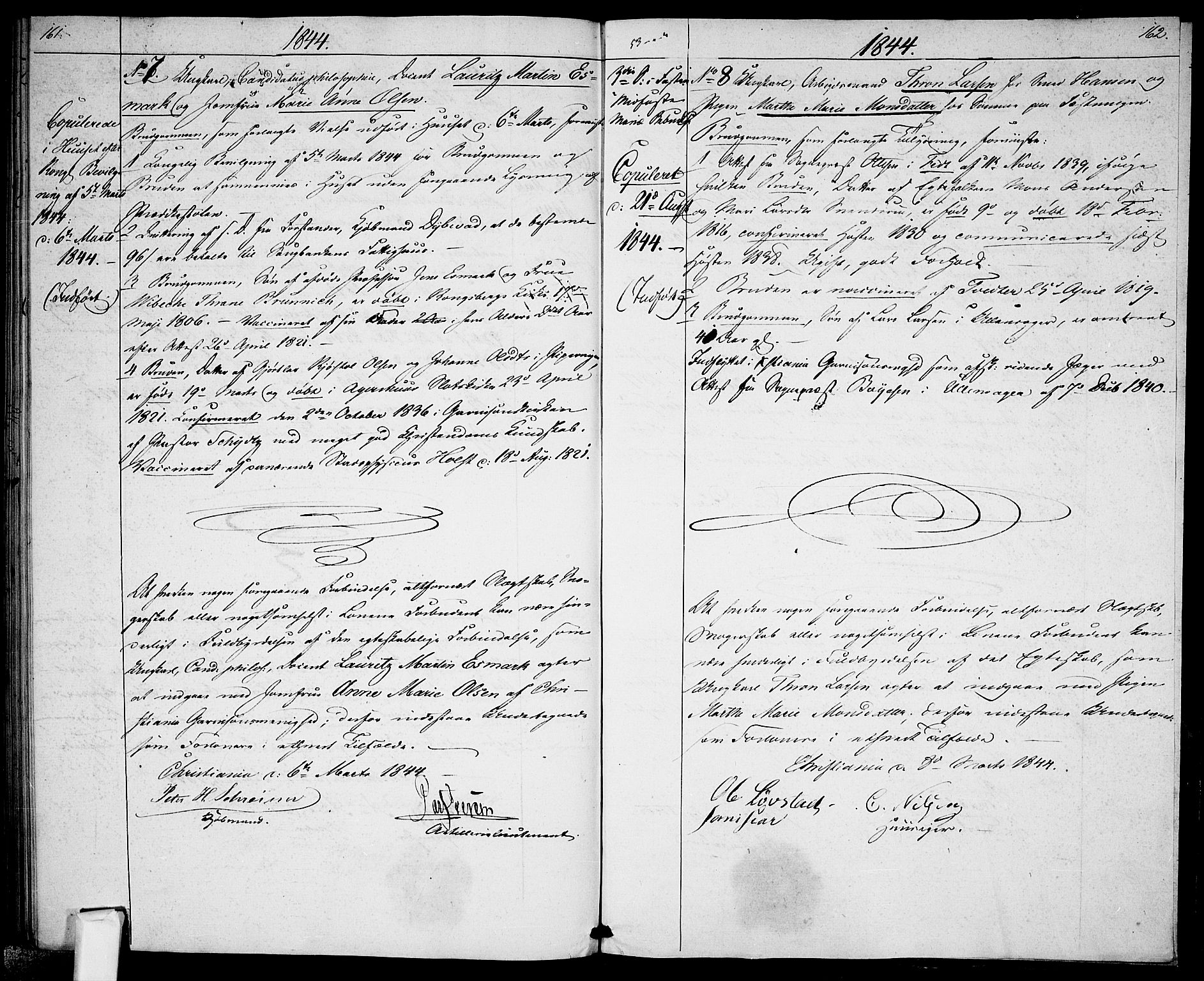 Garnisonsmenigheten Kirkebøker, AV/SAO-A-10846/H/Ha/L0004: Banns register no. I 4, 1840-1844, p. 161-162