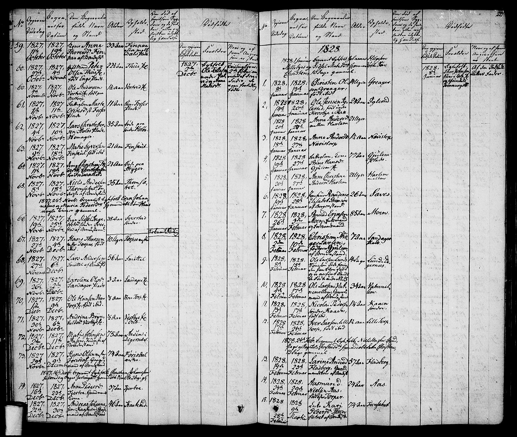 Rakkestad prestekontor Kirkebøker, SAO/A-2008/F/Fa/L0007: Parish register (official) no. I 7, 1825-1841, p. 227