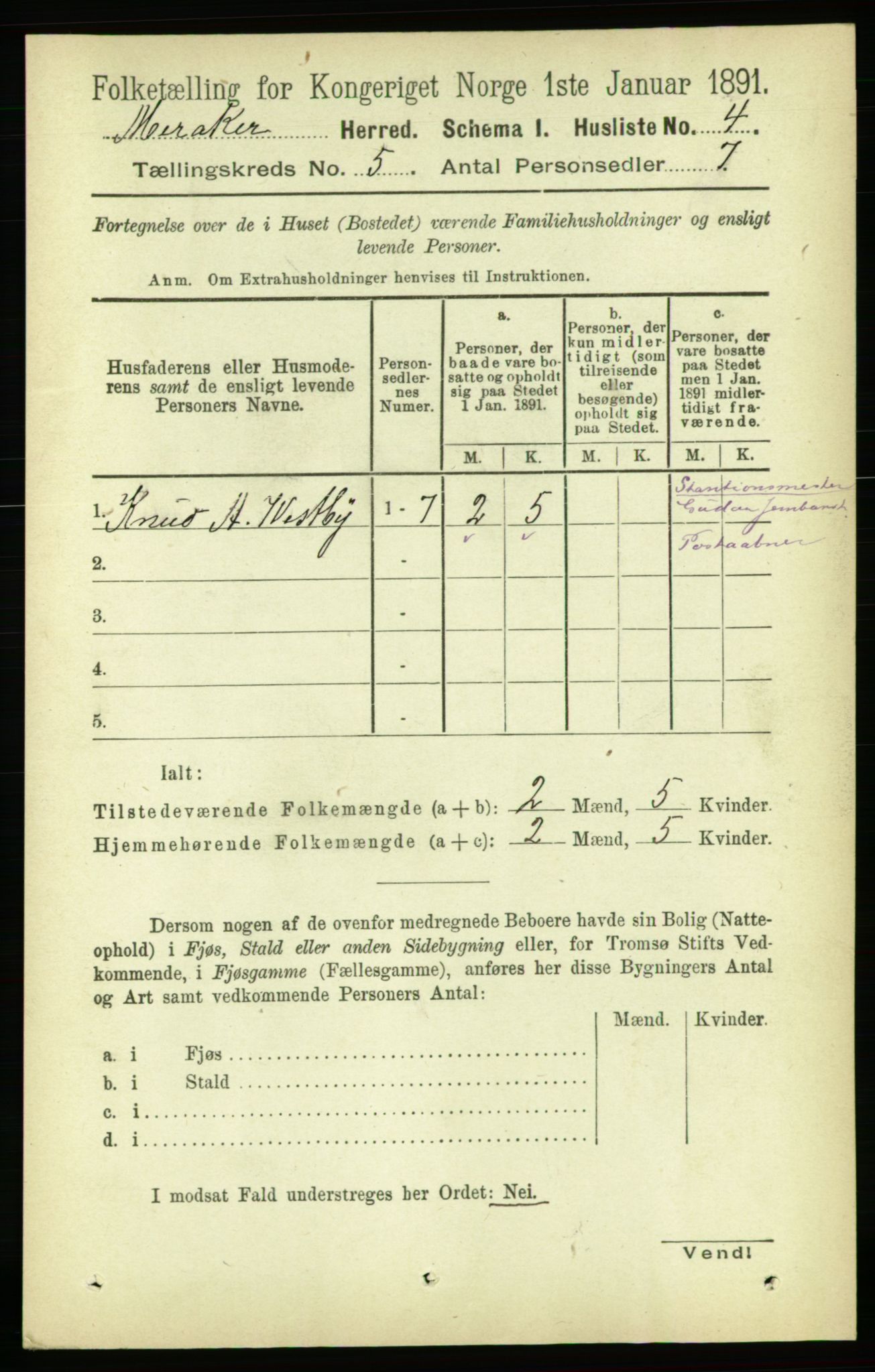 RA, 1891 census for 1711 Meråker, 1891, p. 1838