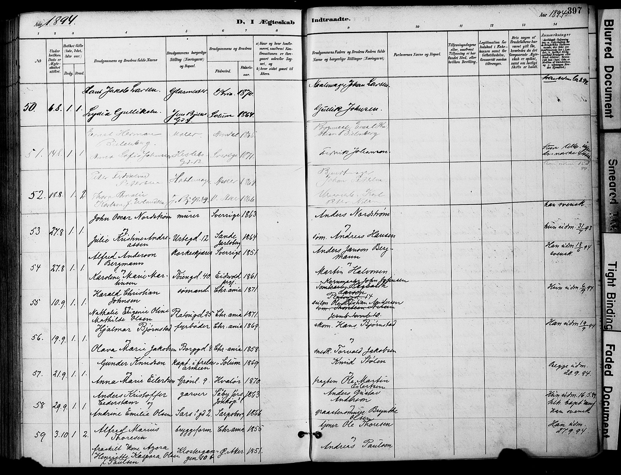 Grønland prestekontor Kirkebøker, SAO/A-10848/F/Fa/L0013: Parish register (official) no. 13, 1887-1906, p. 397