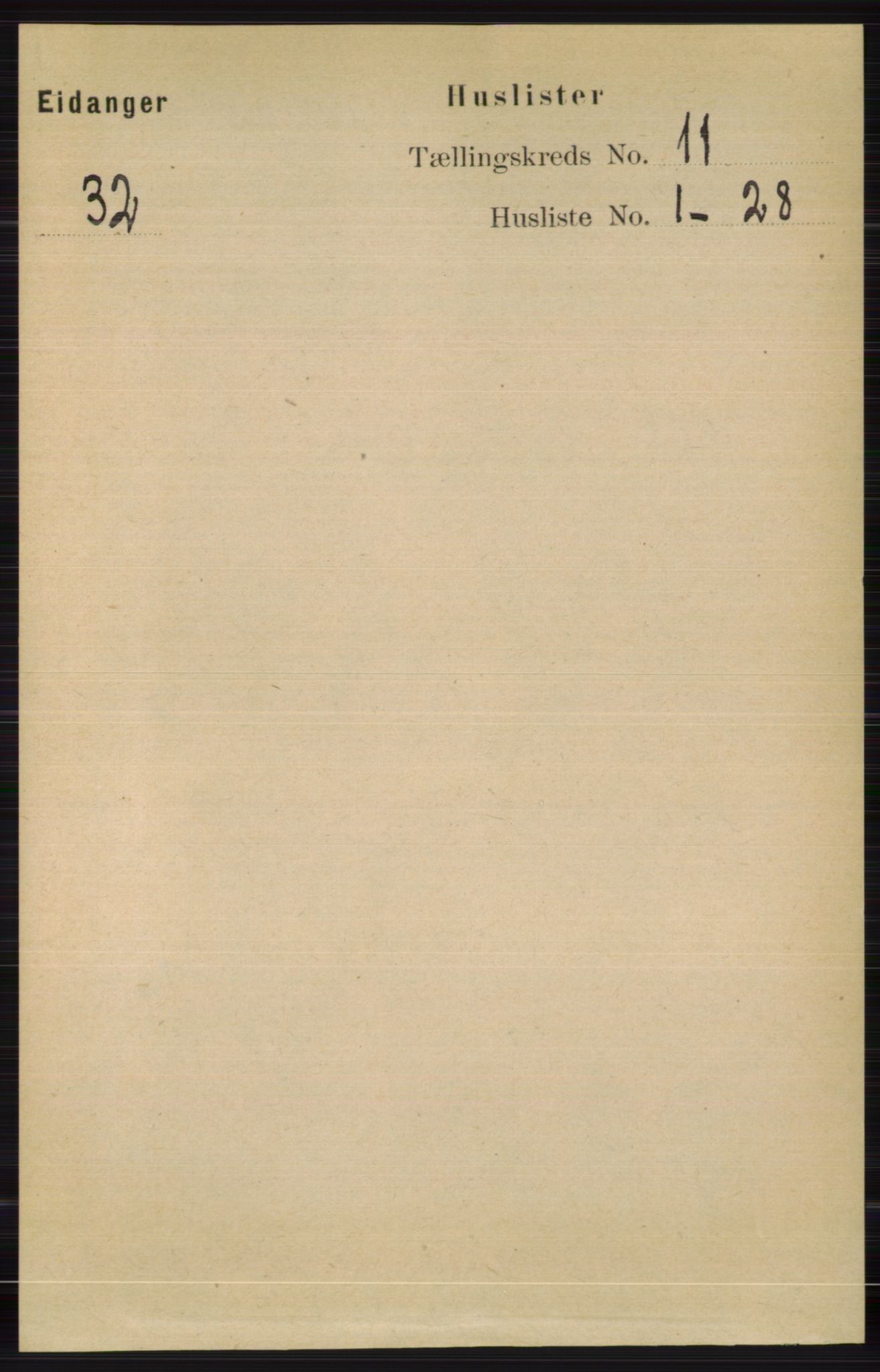 RA, 1891 census for 0813 Eidanger, 1891, p. 4206