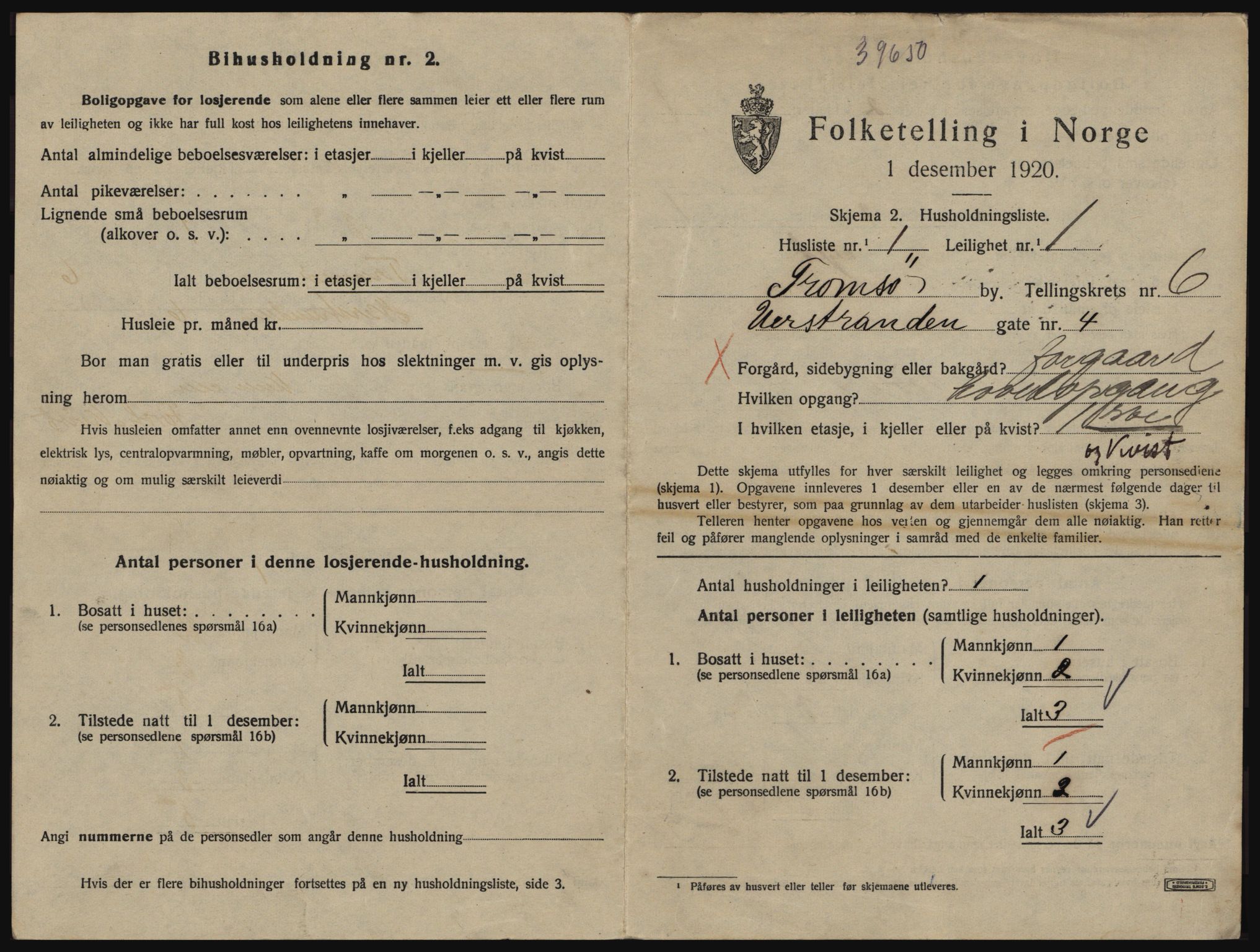 SATØ, 1920 census for Tromsø, 1920, p. 4063