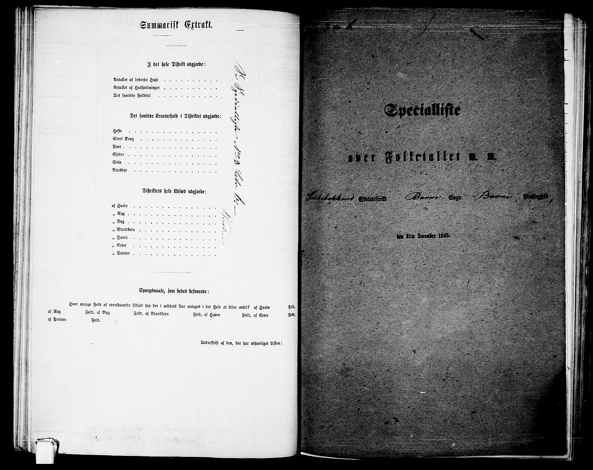 RA, 1865 census for Borre, 1865, p. 75