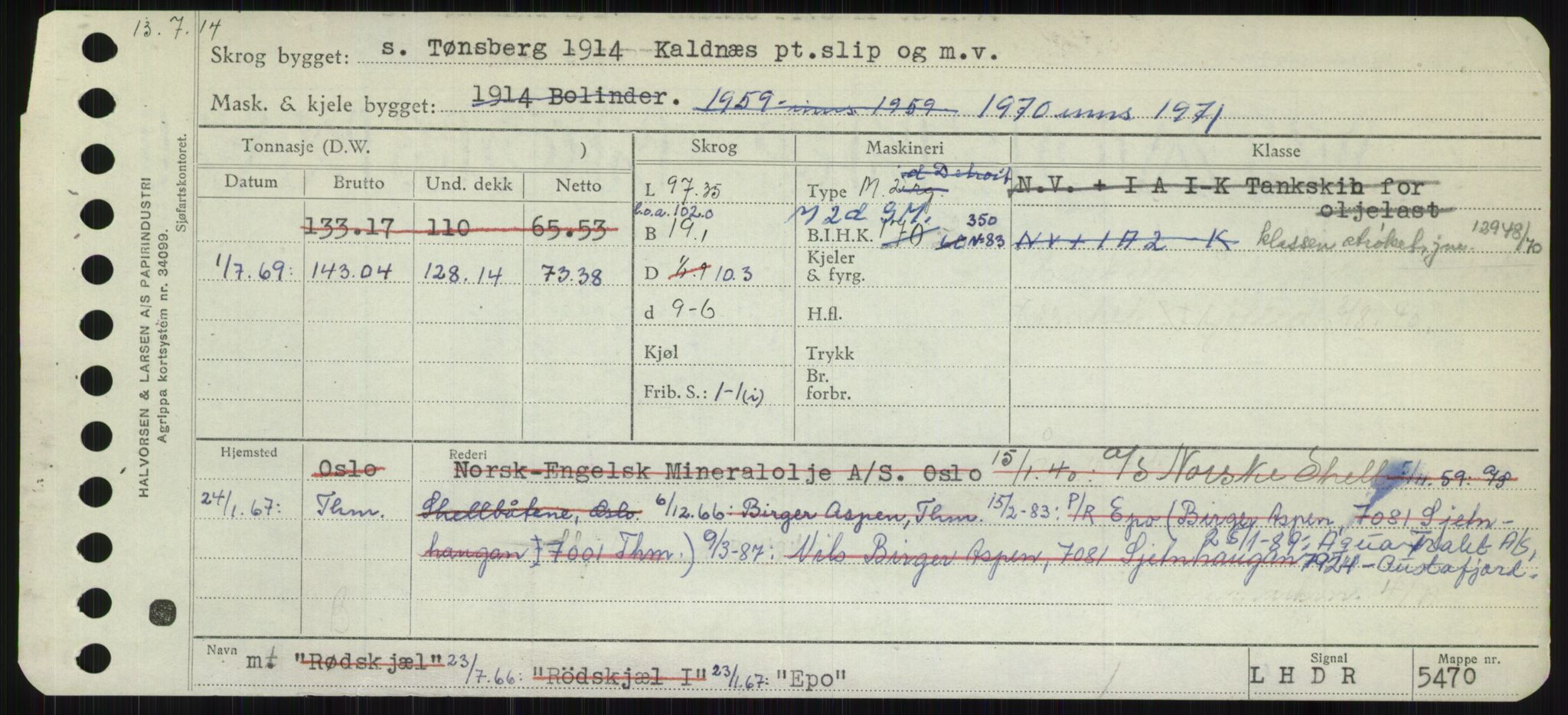 Sjøfartsdirektoratet med forløpere, Skipsmålingen, RA/S-1627/H/Ha/L0002/0001: Fartøy, Eik-Hill / Fartøy, Eik-F, p. 183