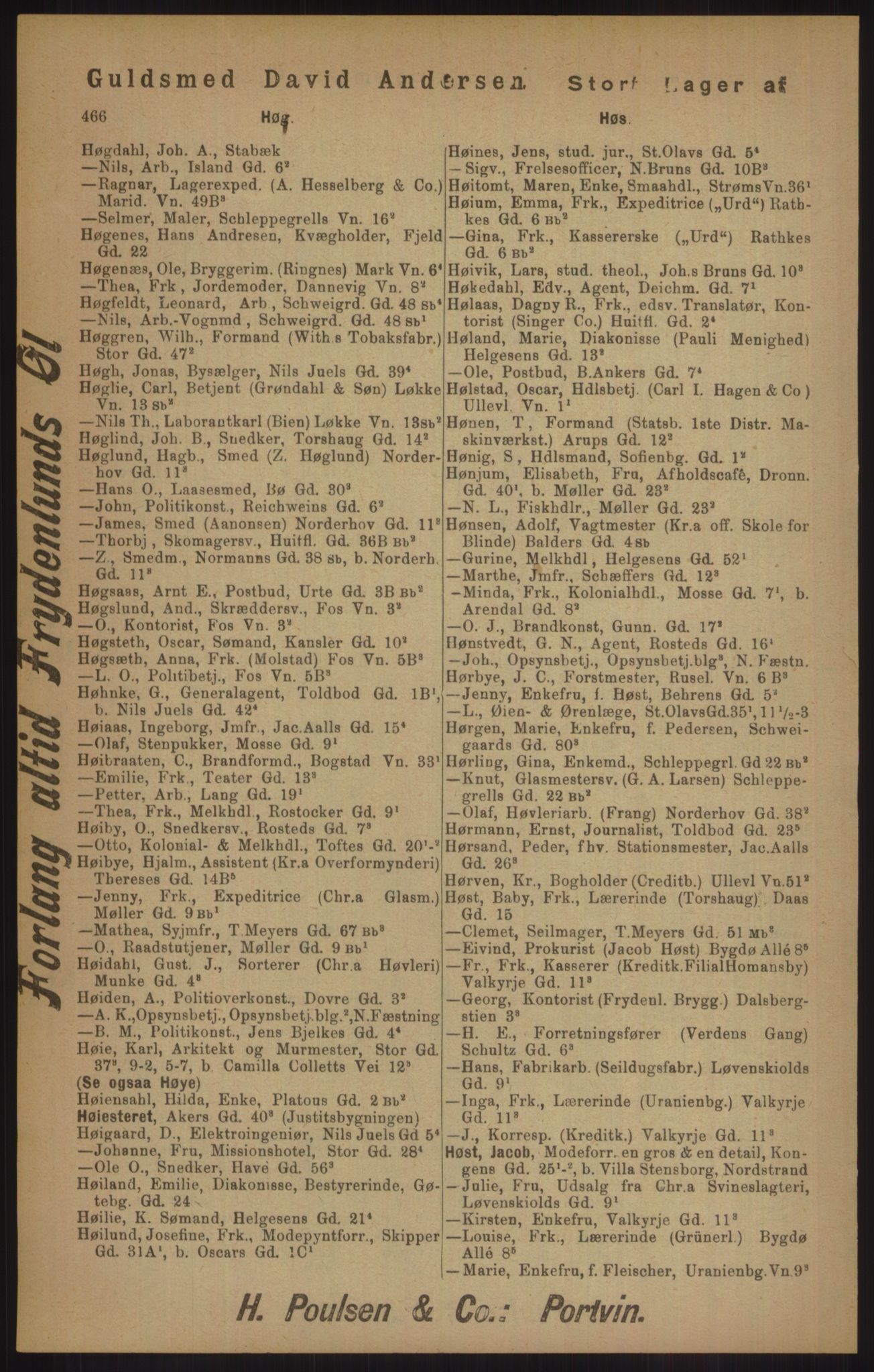 Kristiania/Oslo adressebok, PUBL/-, 1905, p. 466