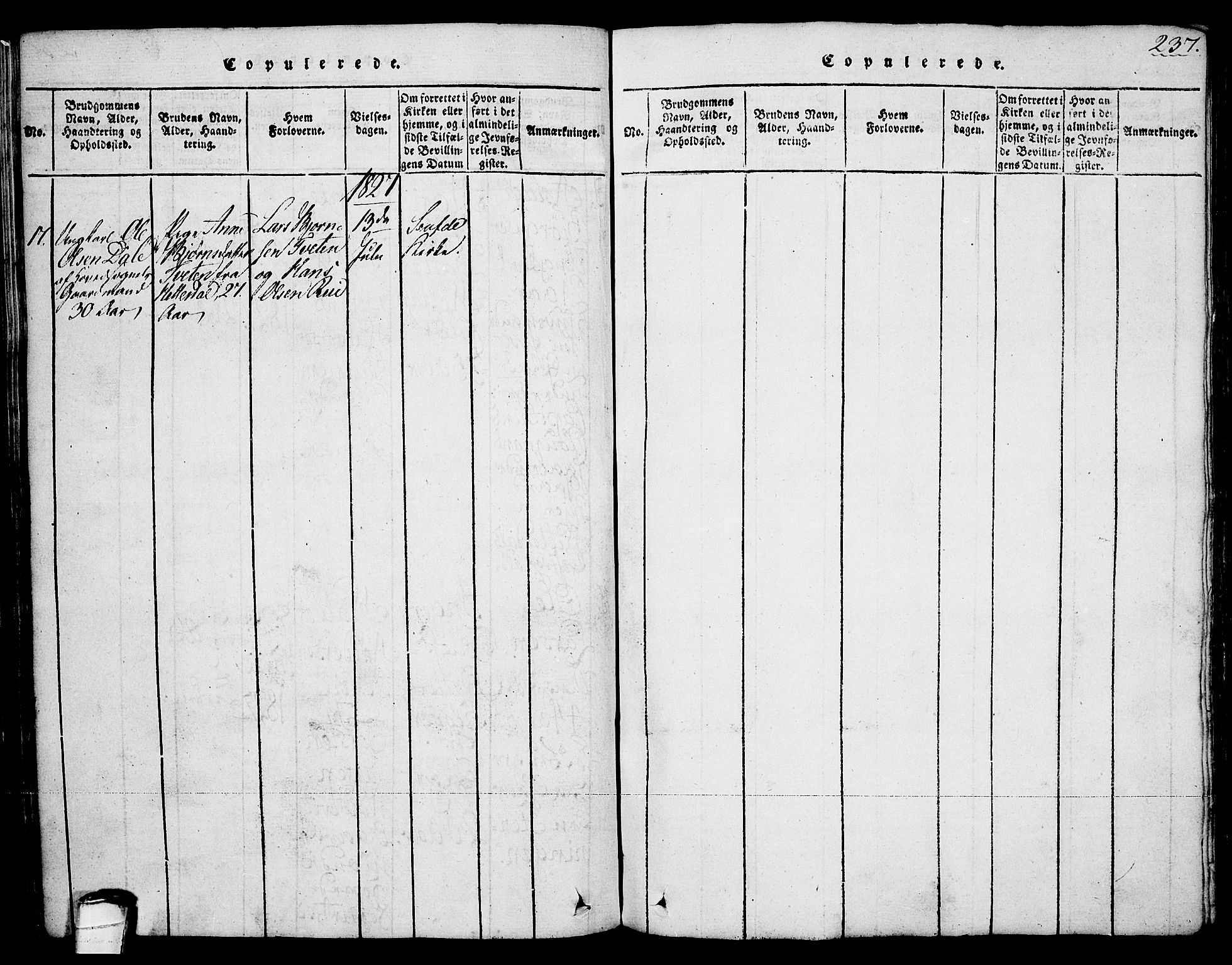 Sauherad kirkebøker, AV/SAKO-A-298/G/Ga/L0001: Parish register (copy) no. I 1, 1815-1827, p. 237