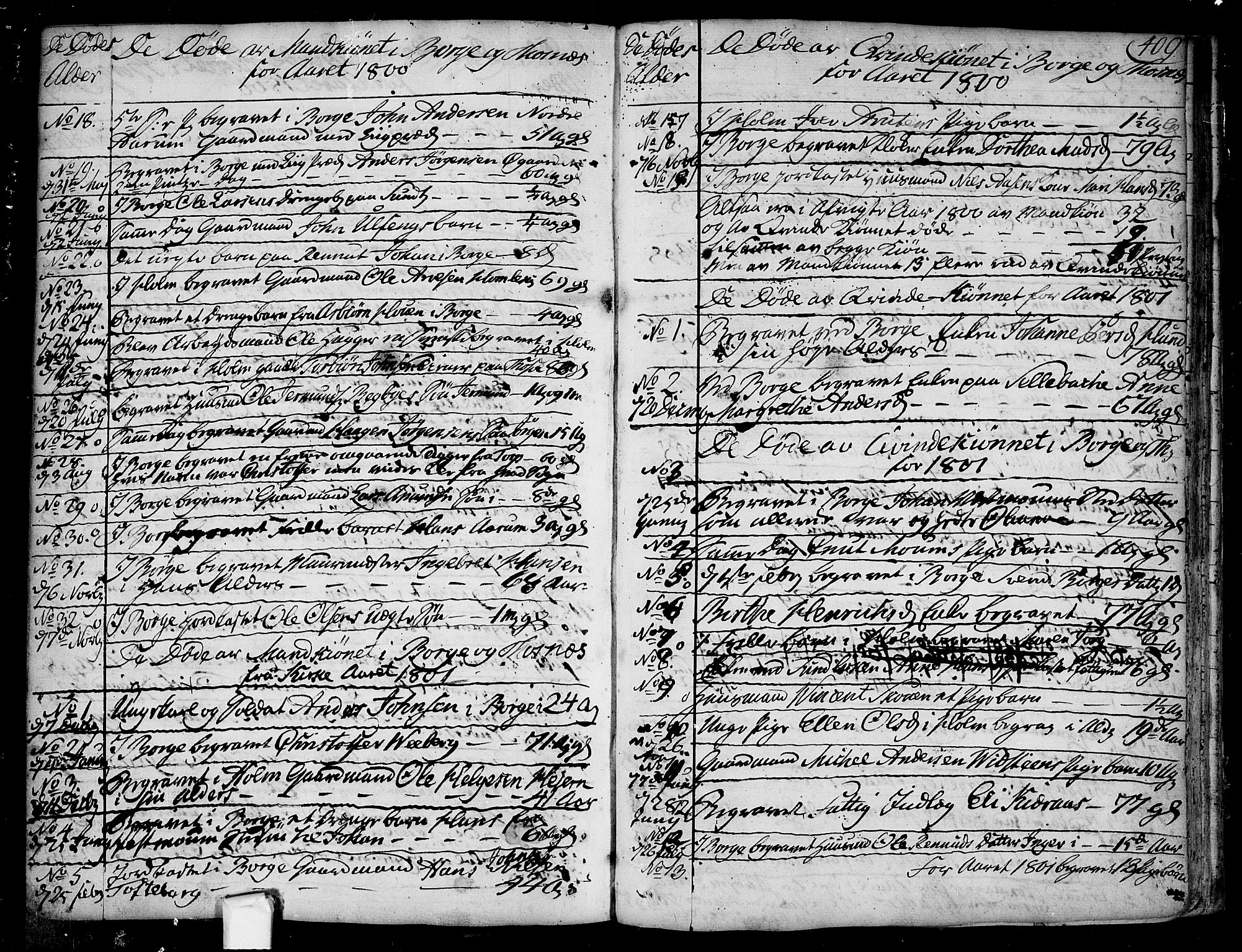 Borge prestekontor Kirkebøker, SAO/A-10903/F/Fa/L0002: Parish register (official) no. I 2, 1791-1817, p. 409
