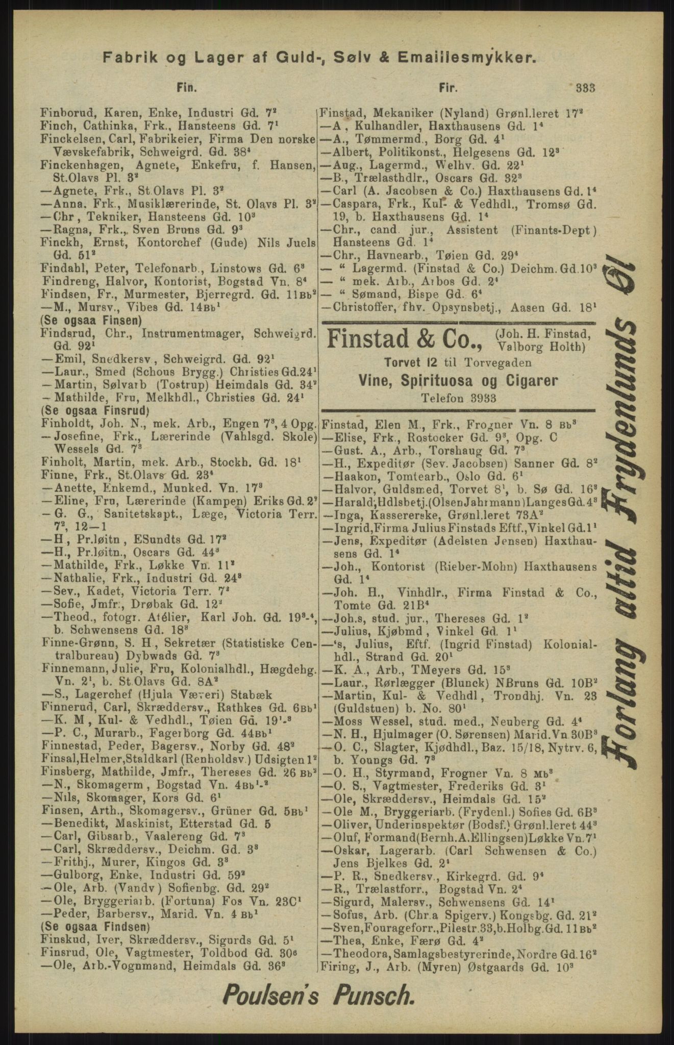 Kristiania/Oslo adressebok, PUBL/-, 1904, p. 333