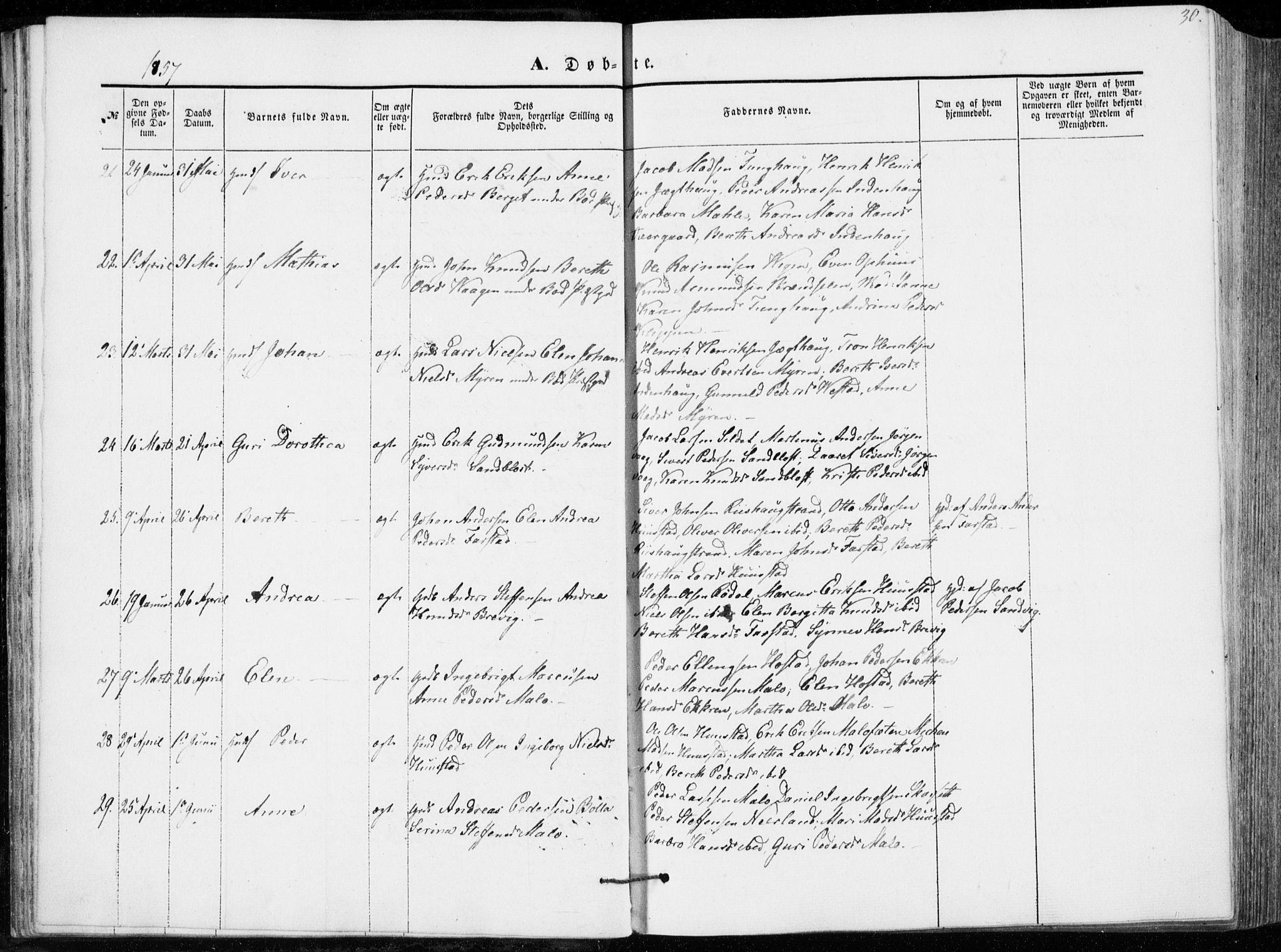 Ministerialprotokoller, klokkerbøker og fødselsregistre - Møre og Romsdal, AV/SAT-A-1454/566/L0767: Parish register (official) no. 566A06, 1852-1868, p. 30