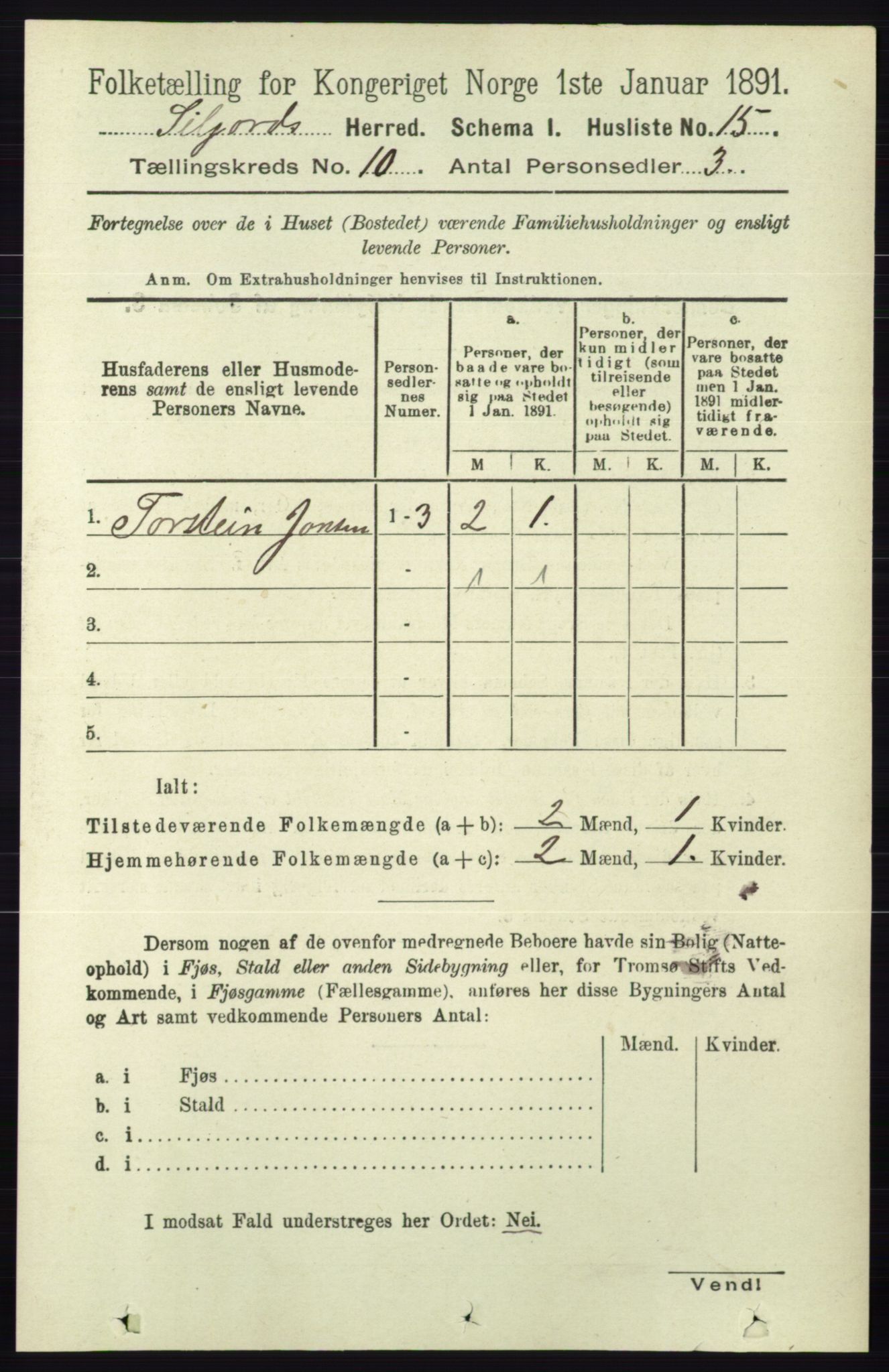 RA, 1891 census for 0828 Seljord, 1891, p. 3418