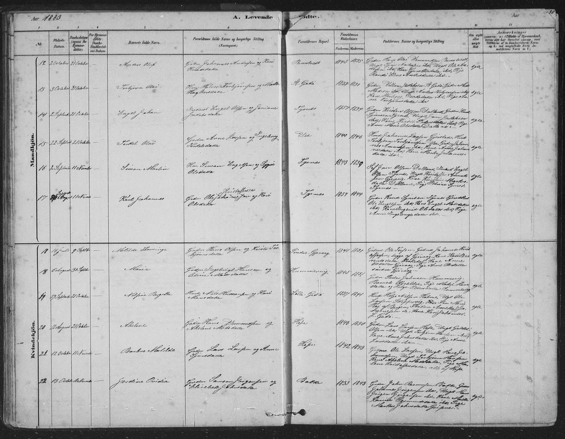 Tysnes sokneprestembete, AV/SAB-A-78601/H/Hab: Parish register (copy) no. B 2, 1878-1918, p. 29