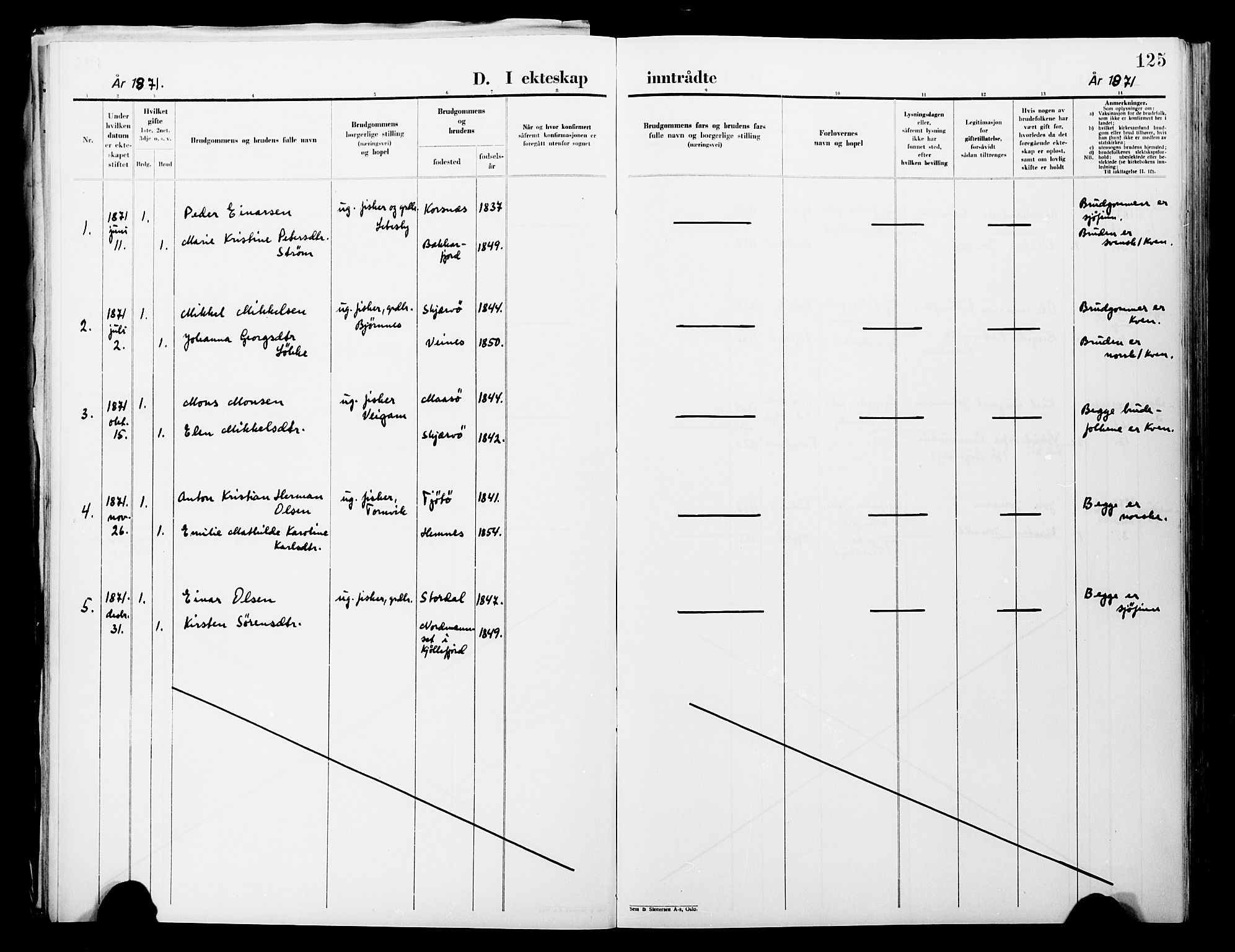 Lebesby sokneprestkontor, AV/SATØ-S-1353/H/Ha/L0004kirke: Parish register (official) no. 4, 1870-1902, p. 125