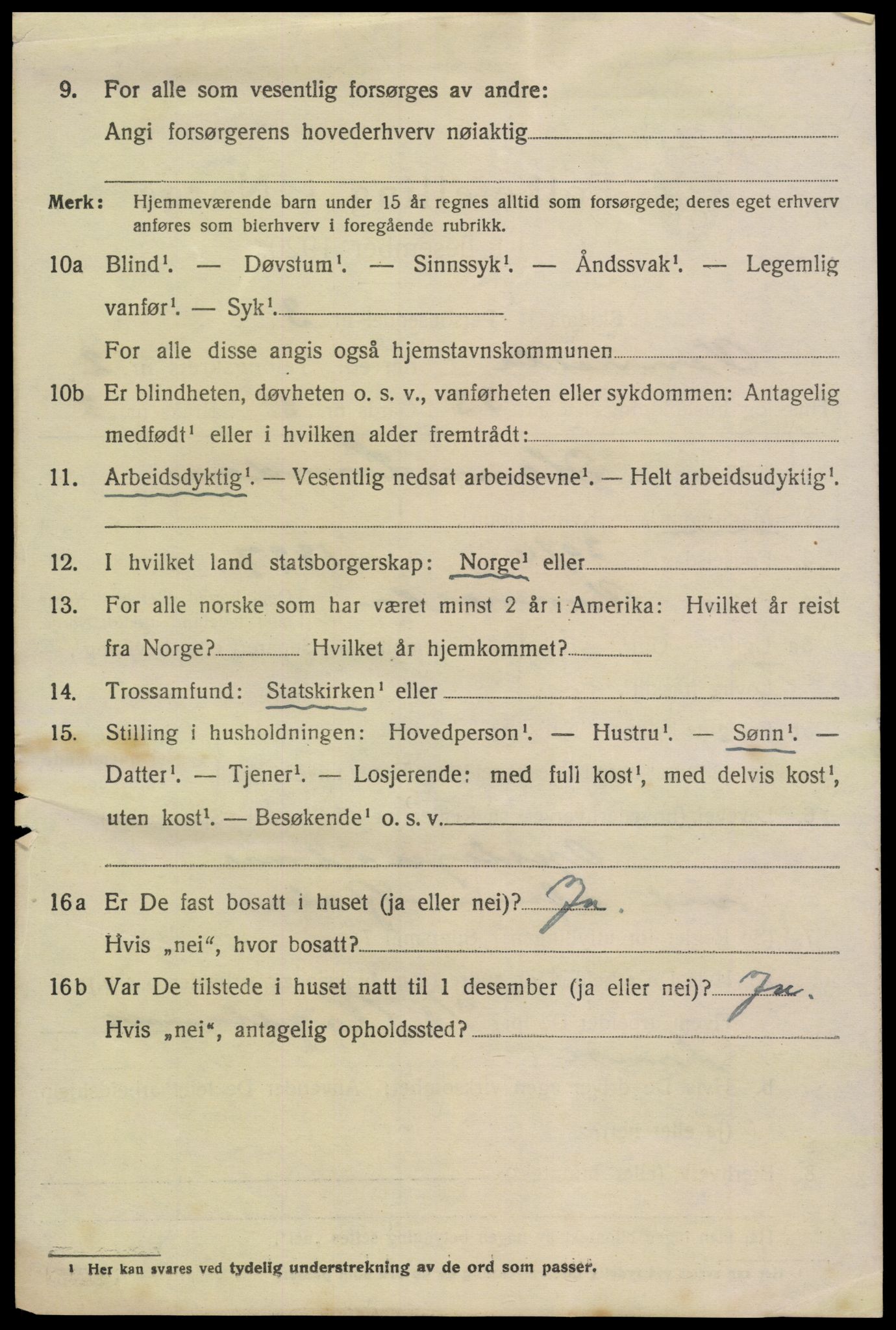 SAK, 1920 census for Vennesla, 1920, p. 1917