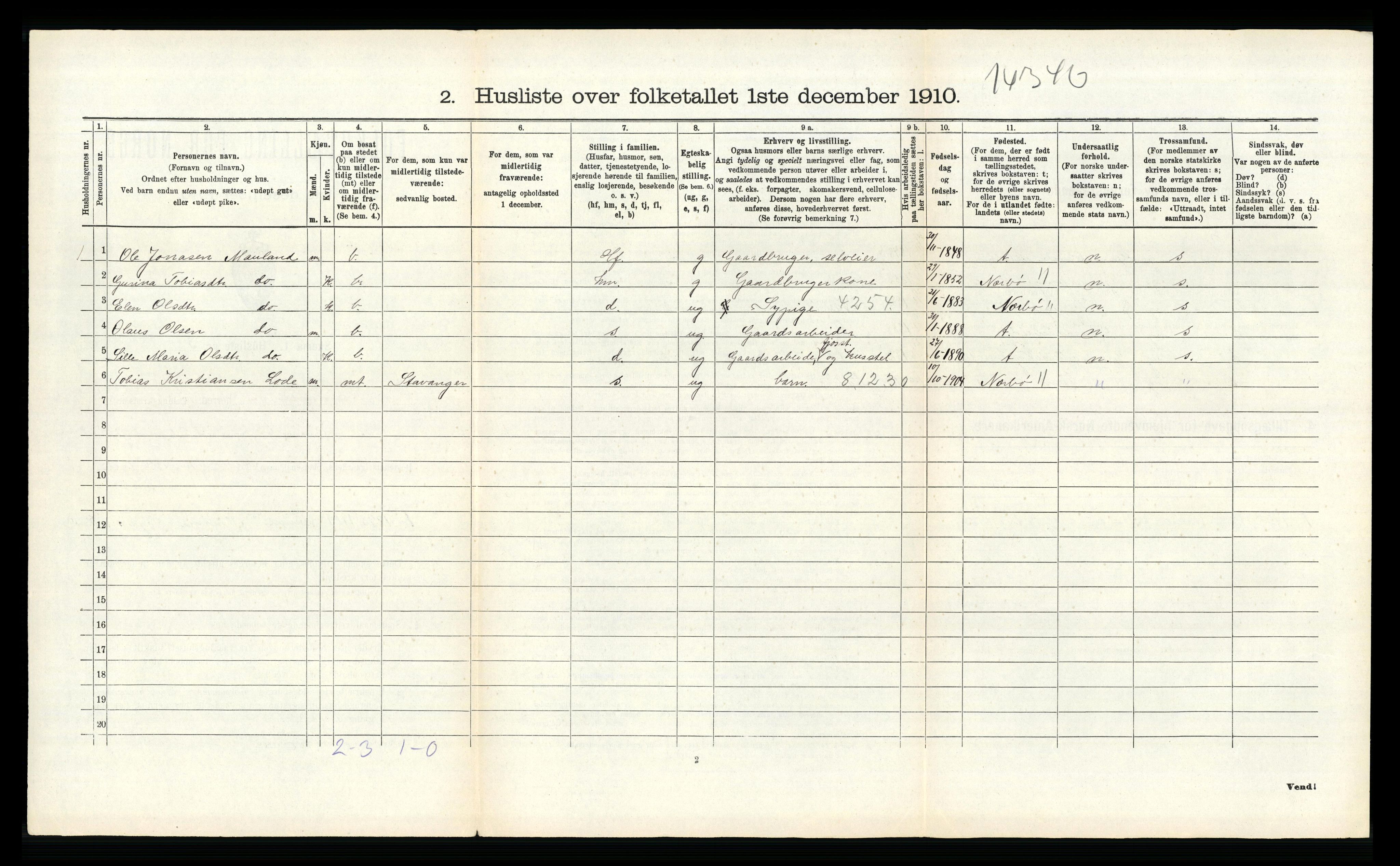 RA, 1910 census for Time, 1910, p. 816