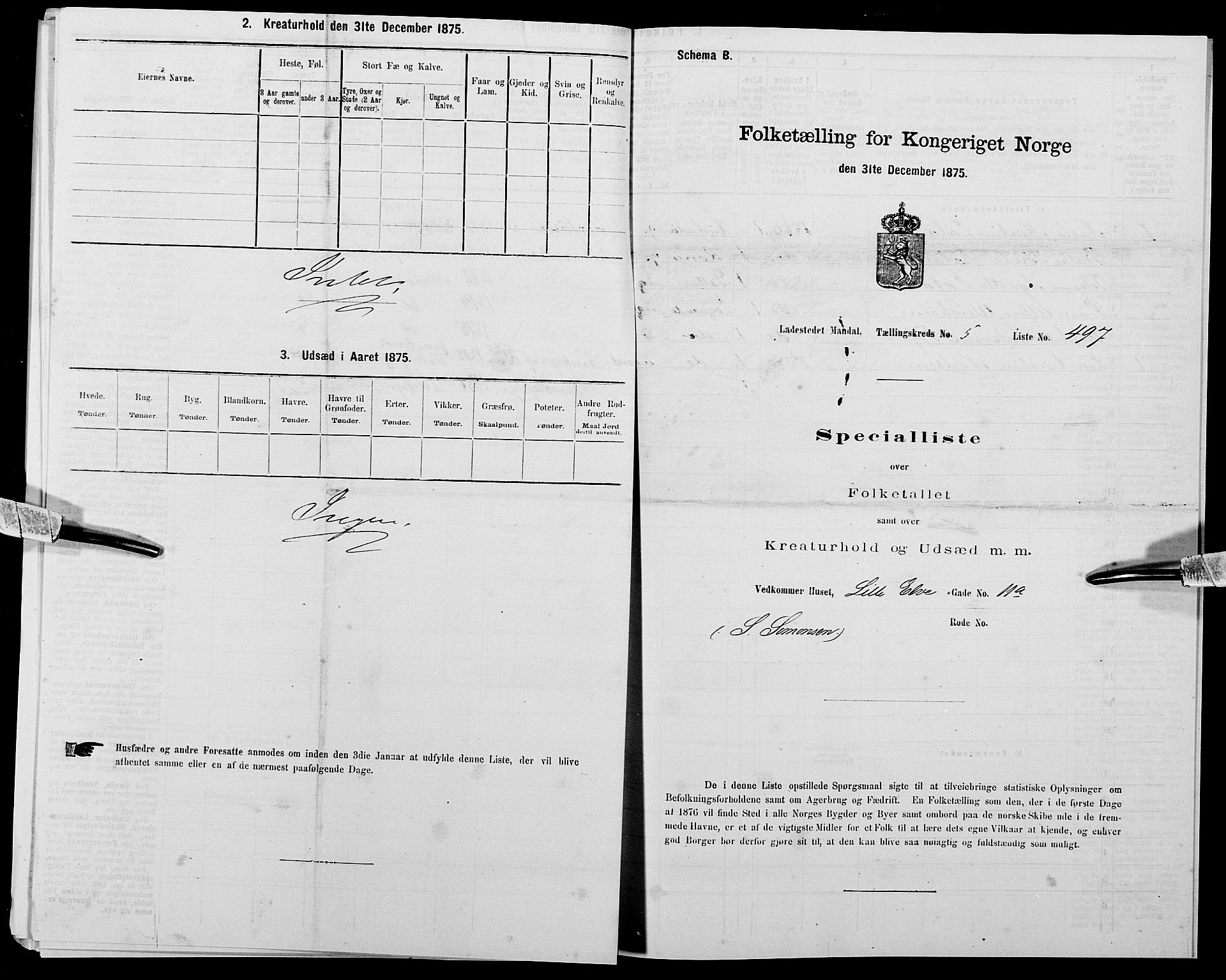 SAK, 1875 census for 1002B Mandal/Mandal, 1875, p. 1042