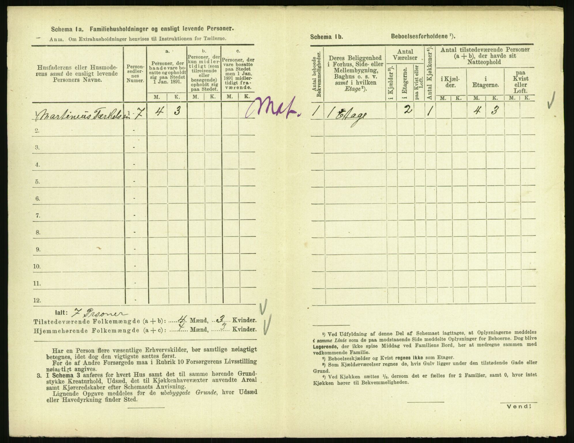 RA, 1891 census for 0801 Kragerø, 1891, p. 1651